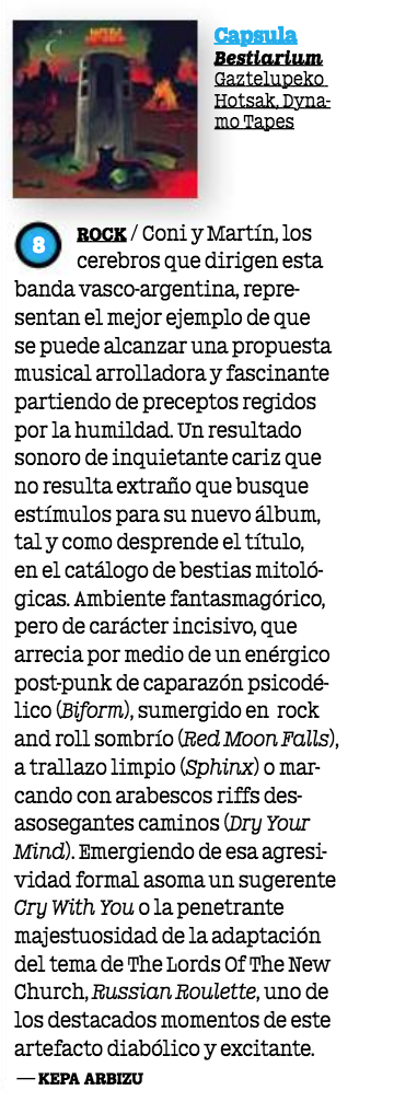 ‘Bestiarium’ Mondosonoro Feb 2019