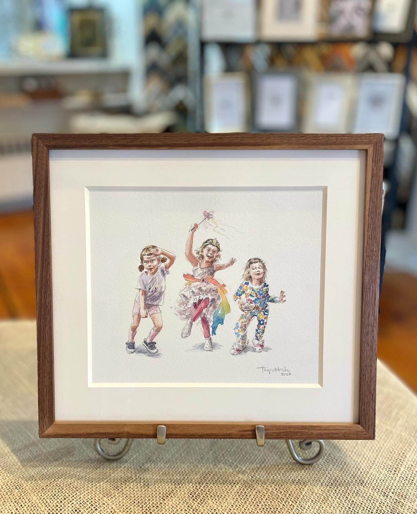 Commissioned illustration&mdash; dance portrait by Thyra Heder.  Framed and ready to showcase.

#watercolorpainting #framing #pictureframing #pictureframingshop #Bedfordny #upperwestchester #northernwestchester #bedfordvillagebuzz #truvueglazing #mus