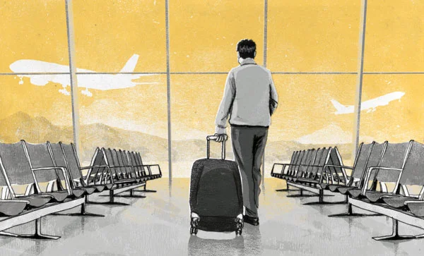 The last time 'Frith' was seen, at Madrid international airport.