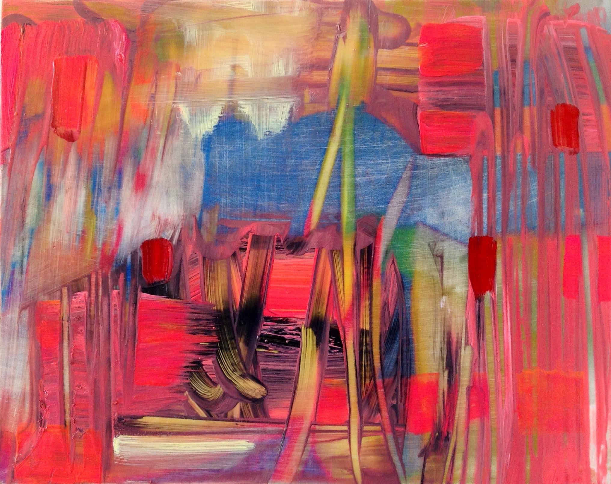 pink world 2 oil, digital print on panel, 8 in. x 10 in. 