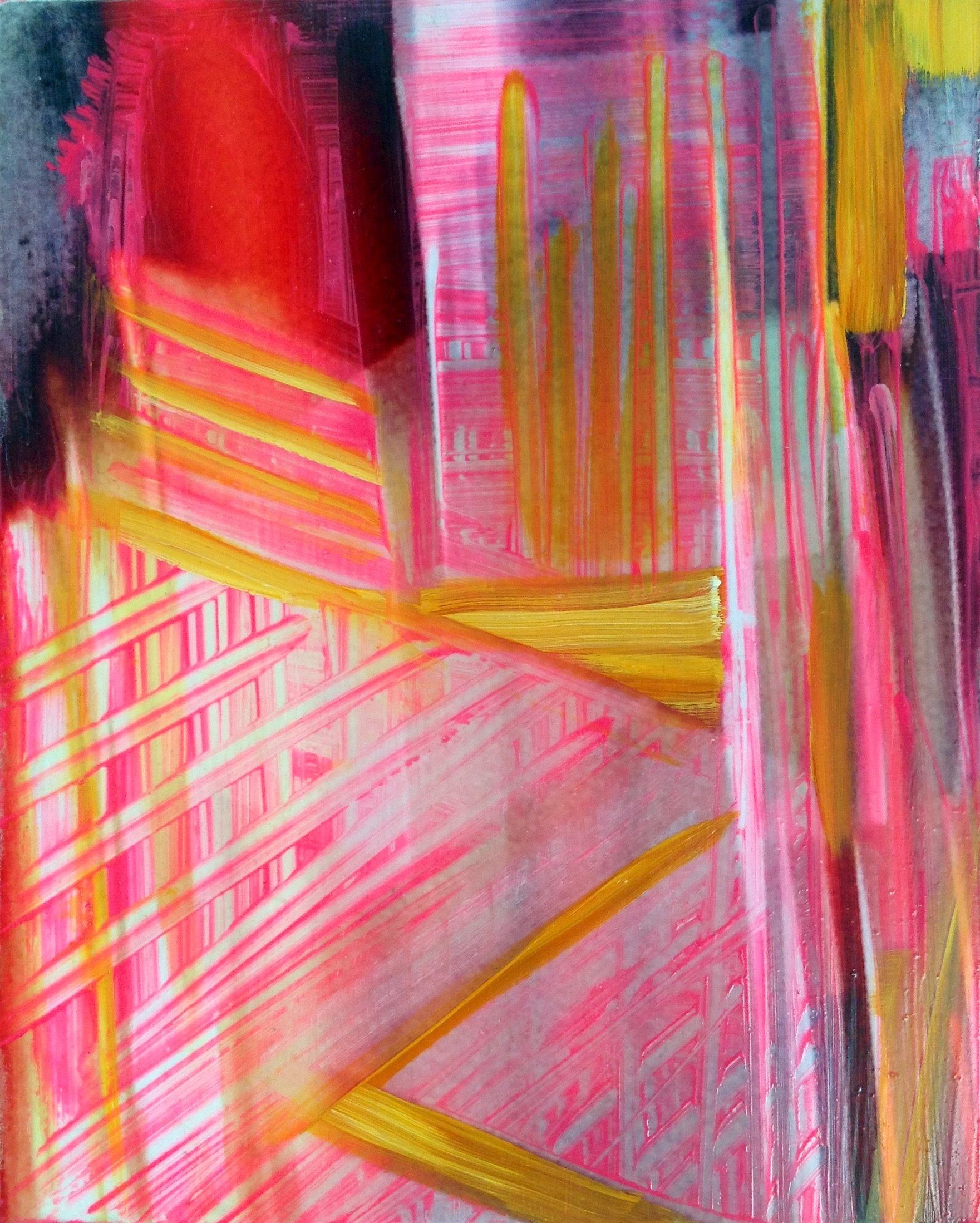 pink world oil, digital print on panel, 10 in. x 8 in. 