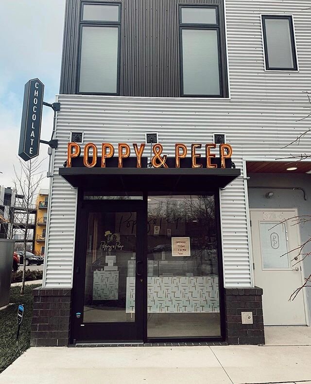 This project has been several months in the making, but I&rsquo;m proud to share that today @poppyandpeepchocolate is opening their doors here in Nashville! They have some incredible chocolate treats in the making. Honored to have helped them bring t