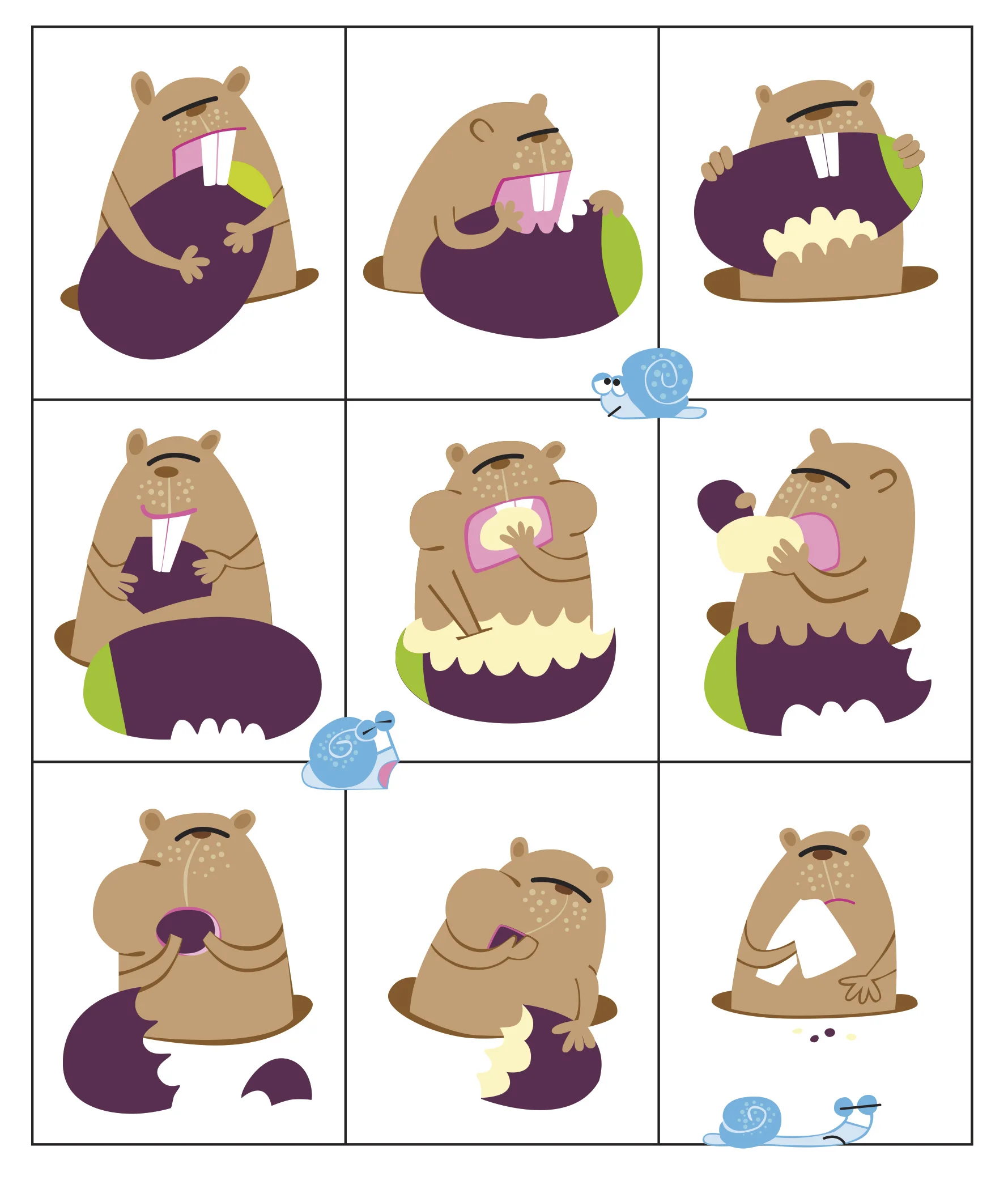 Snail Has Lunch. Aladdin. S&S