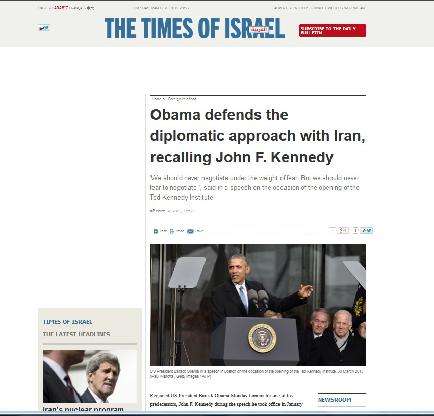 Obama Kennedy Israel Times.jpg