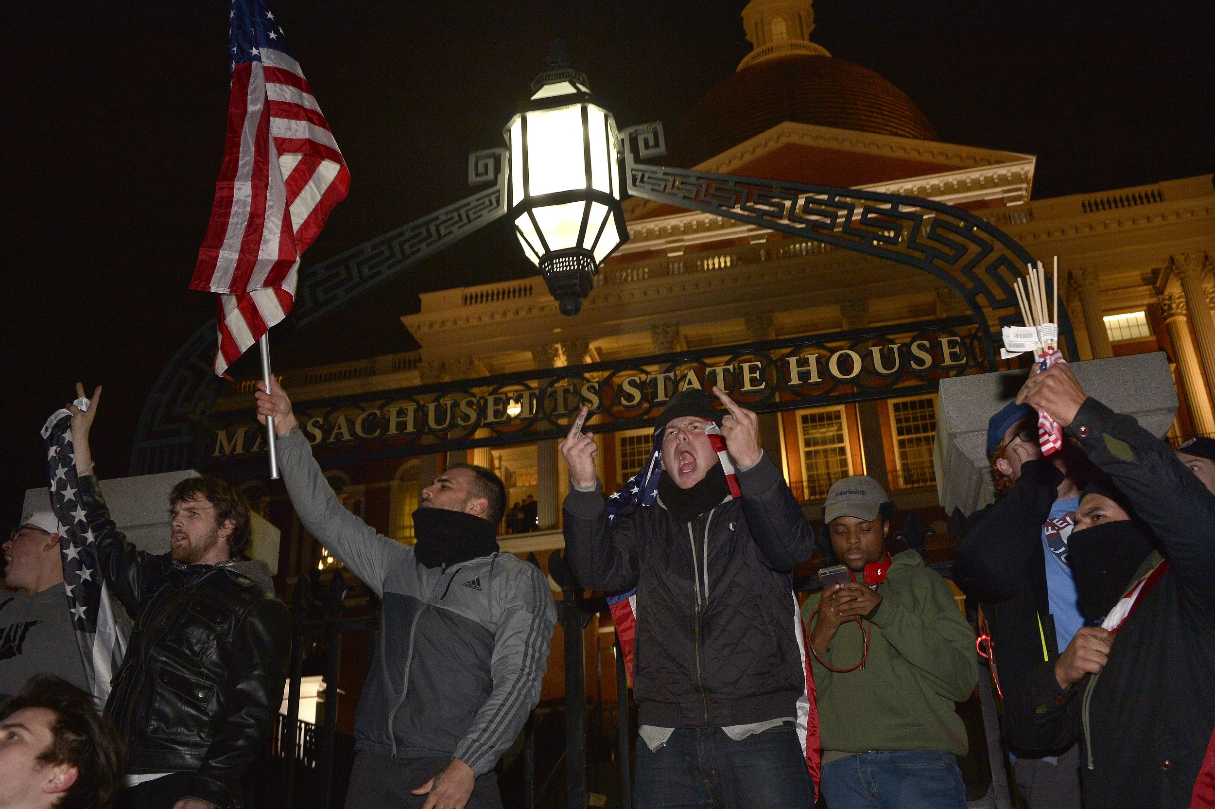 BOSTON, MA November 9, 2016: Boston Police estimate more than 6,000 protestors took part in a rally on Boston Common to protest the election of Republican president-elect Donald J. Trump on Tuesday, November 9, 2016. CR: Paul Marotta, SIPAUSA