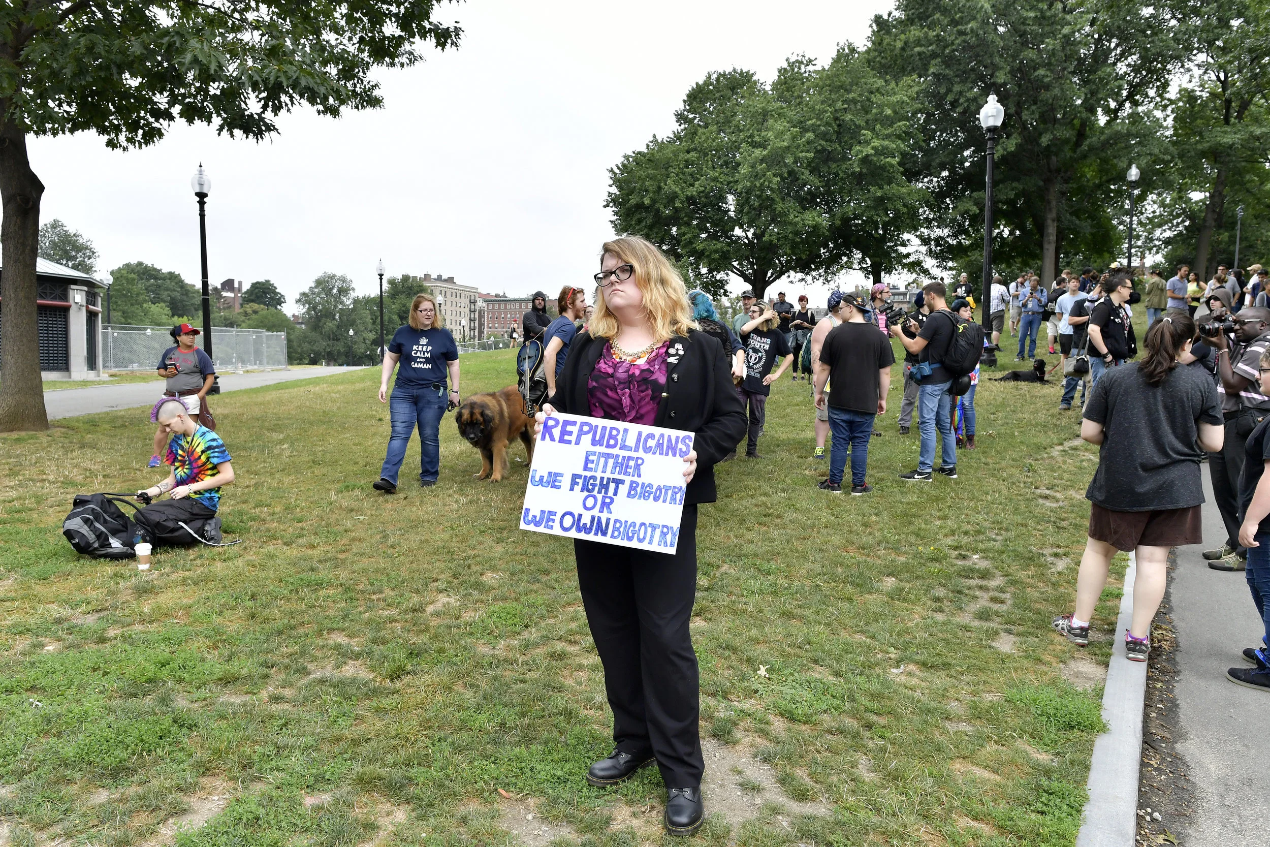 BOSTON, MA Saturday, August 19, 2017 -- Tens of thousands of demonstrators turned out to protest the Boston Free Speech Rally on Boston Common.