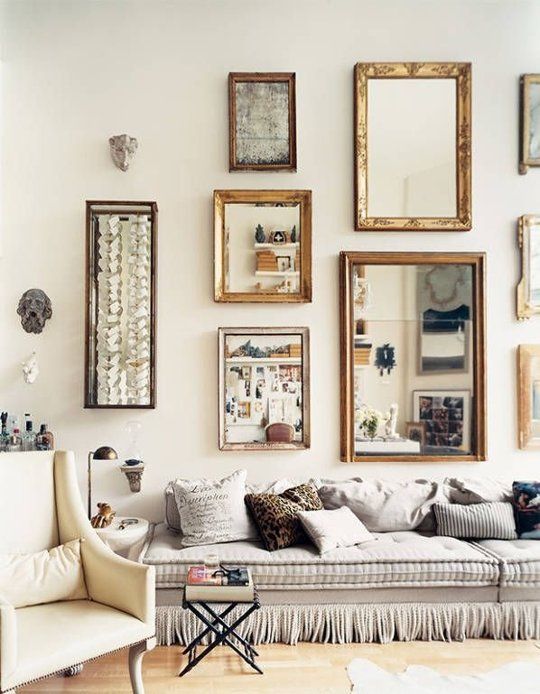 Don't have art or photography to put up? Try using mirrors
