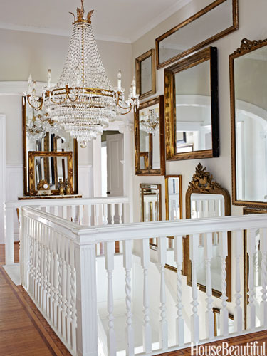 Not a fan of displaying family photos? Do a mirror gallery wall instead!