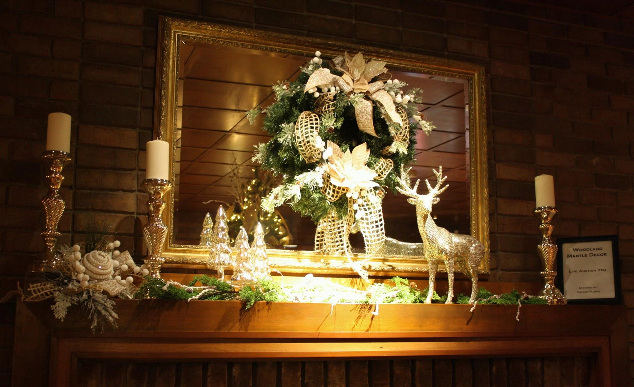 Mantel decorations provided by Chatom Florist