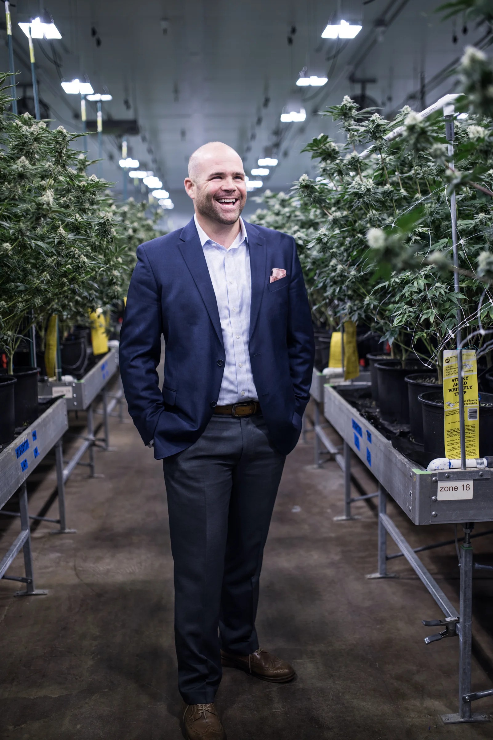 Joe Devlin in a new high tech grow farm