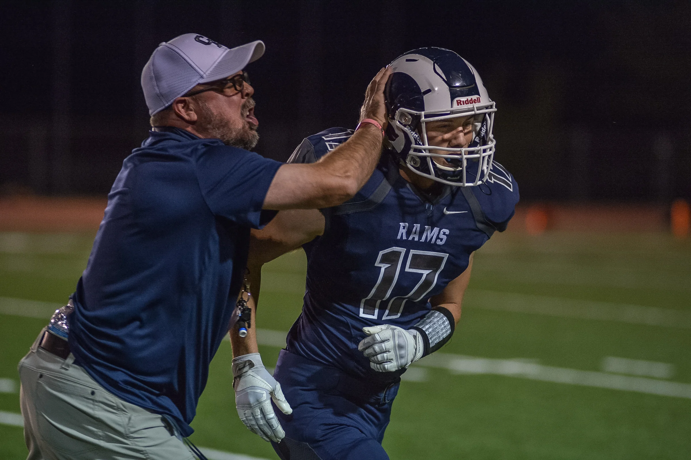 Chris congratulating Ryan after a big sack. His enthusiasm was contagious!