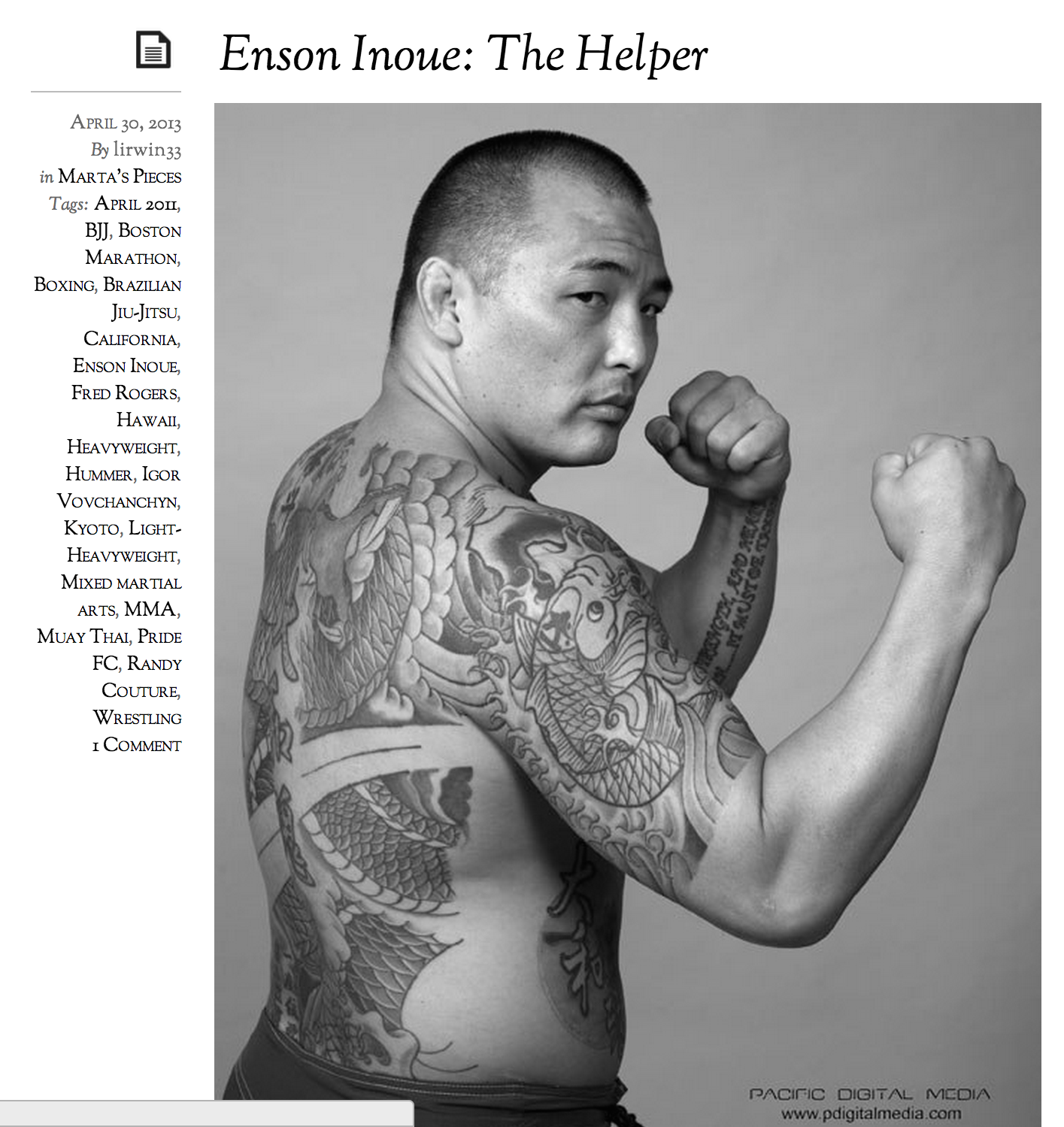 Enson Inoue: The Helper By Marta Gallo April 30, 2013
