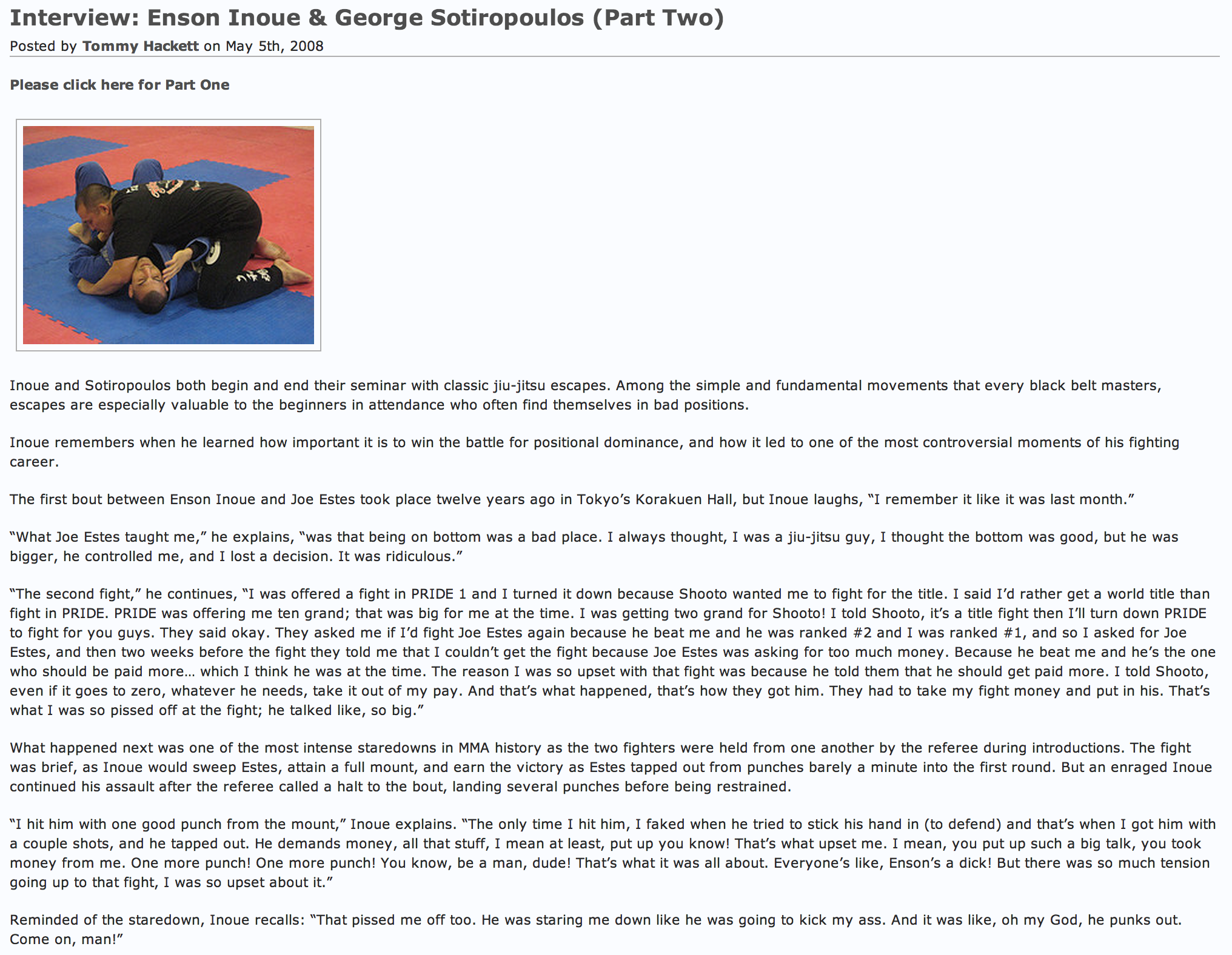 Interview: Enson Inoue & George Sotiropoulos (Part Two) By Tommy Hackett May 5, 2008