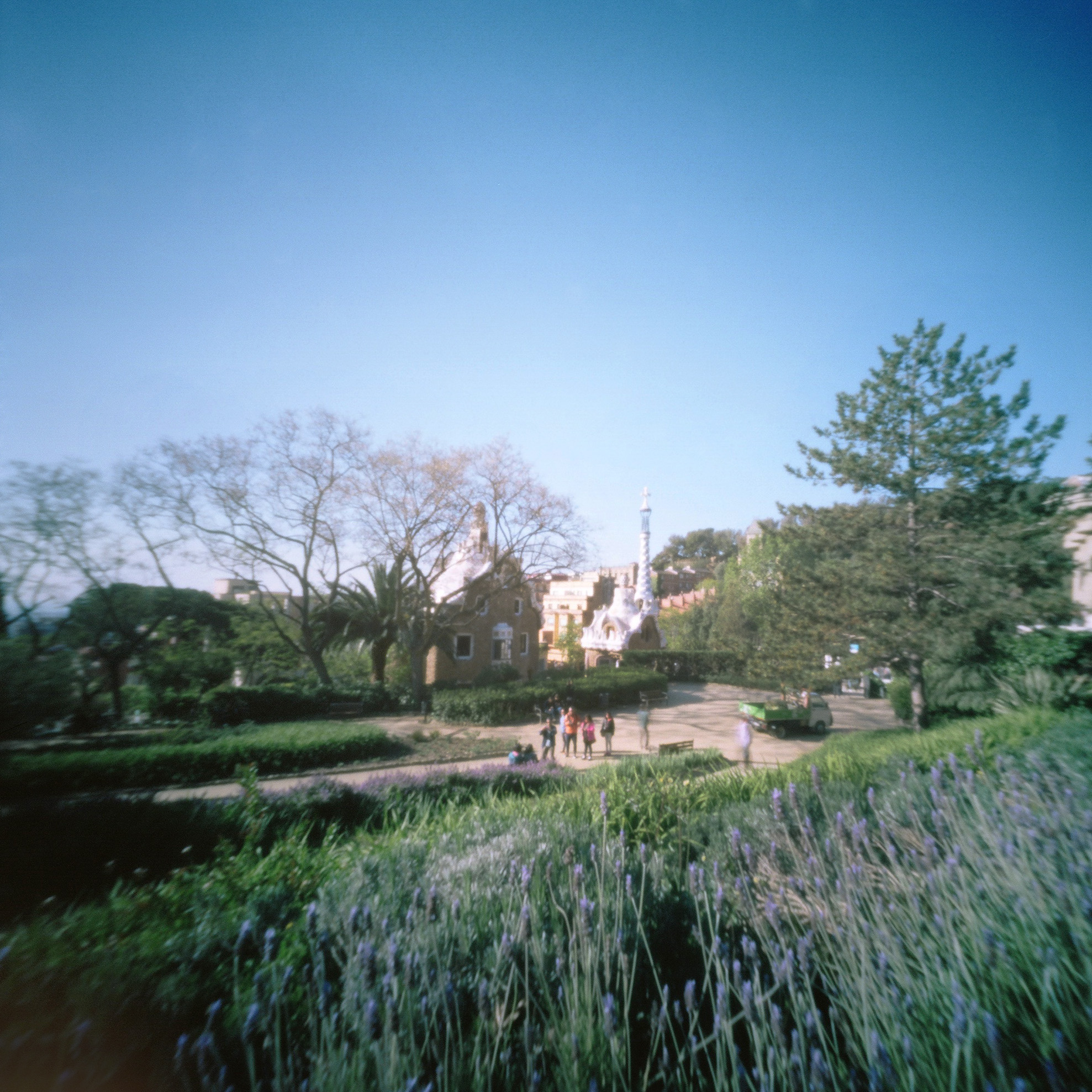 Looking out towards the porter's lodge pavilions.