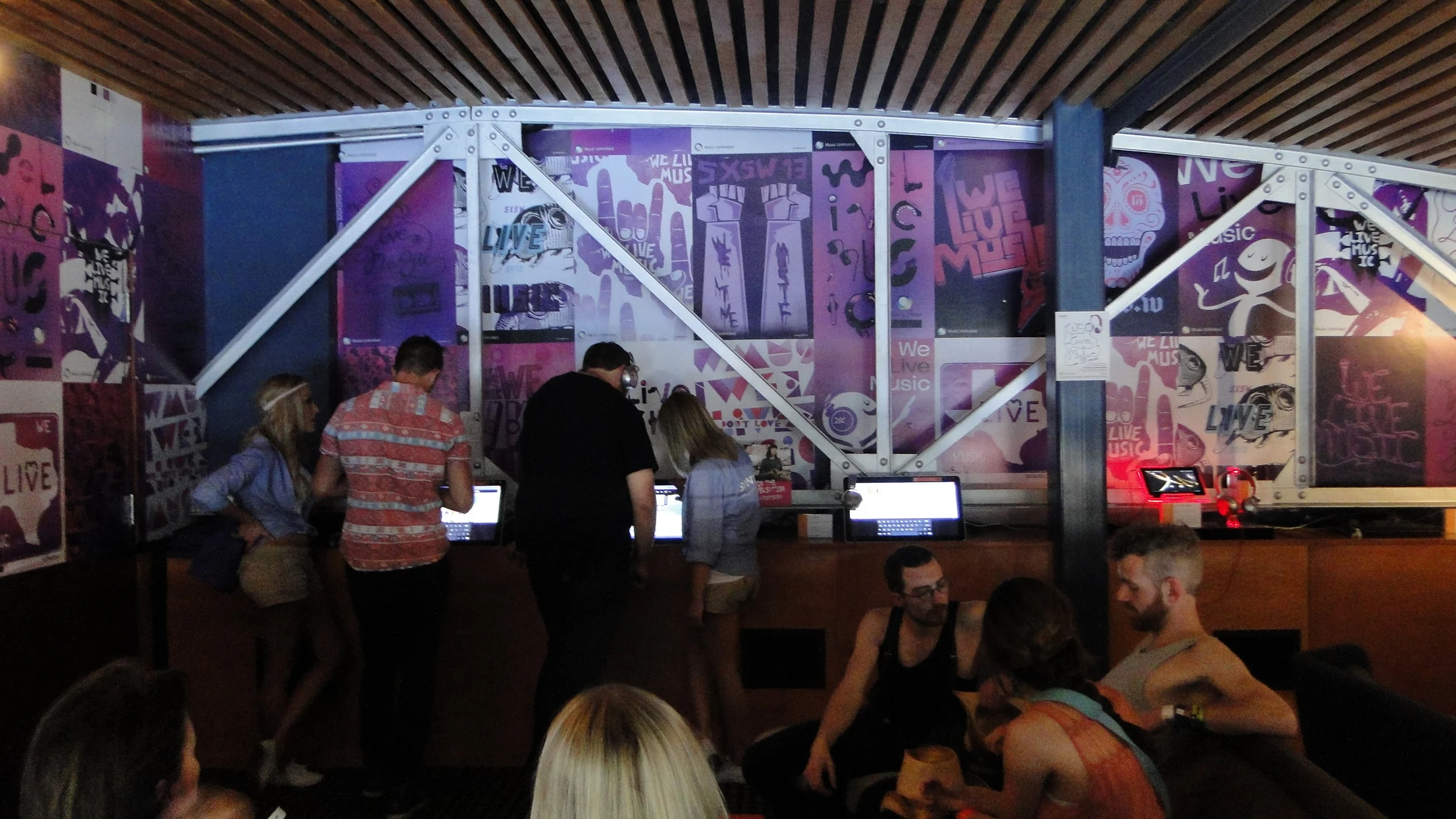  Company: Sony Network Entertainment // Creative Director: Ted Bramble // 2013 // Role: Associate Art Director  Lead development of Texas meets Rock styling for Music Unlimited branded venue; worked with freelance illustrators in in-house team member