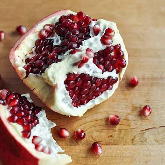 Pomegranate--a wonderful fruit in the same way the pistachios are a wonderful nut. Every bite is a hard-earned victory.