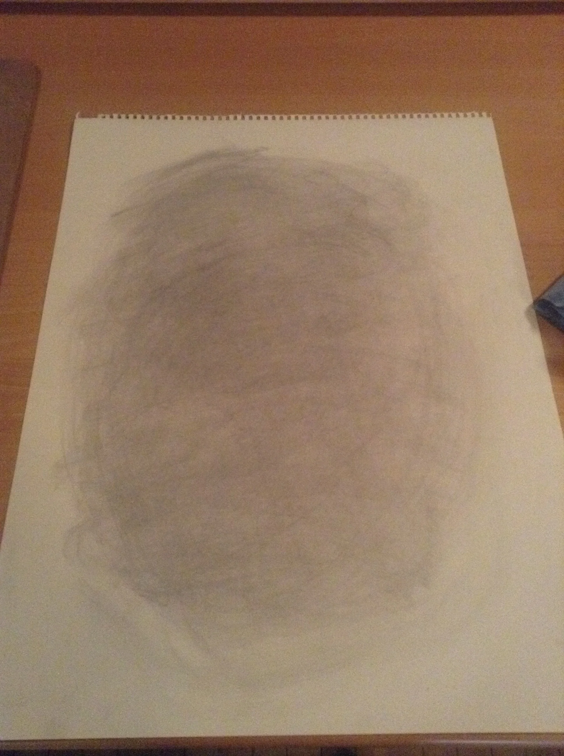 No loose powder, but a thorough covering of graphite.