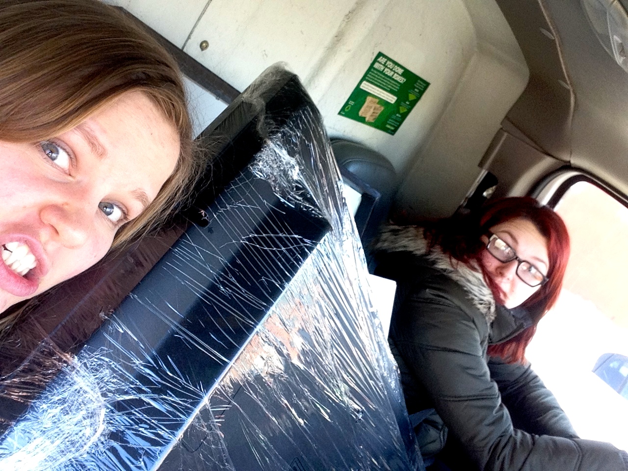 Lydia drivin' like a boss as we make the move! 
