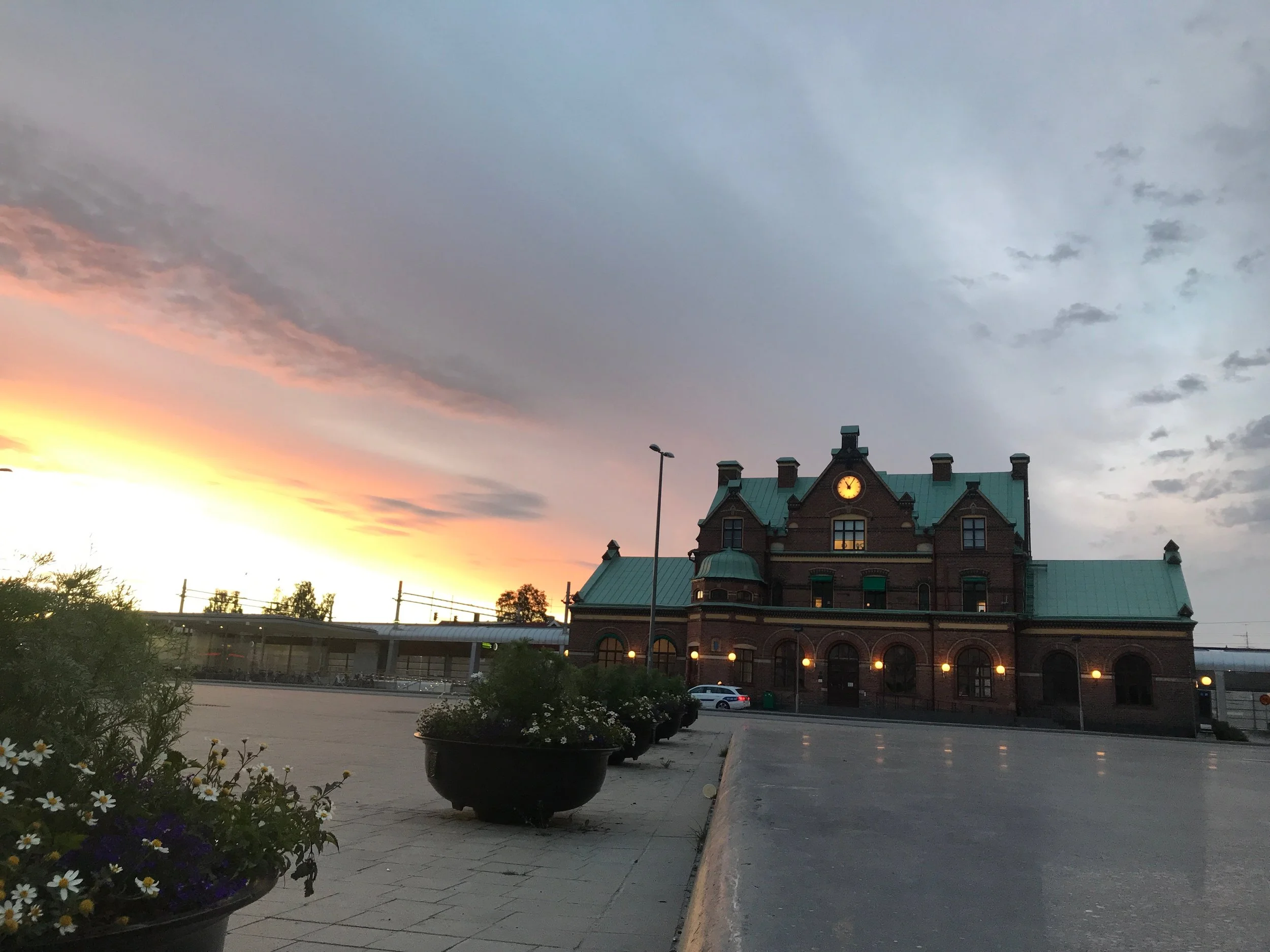 Umeå Train Station--summer midnight