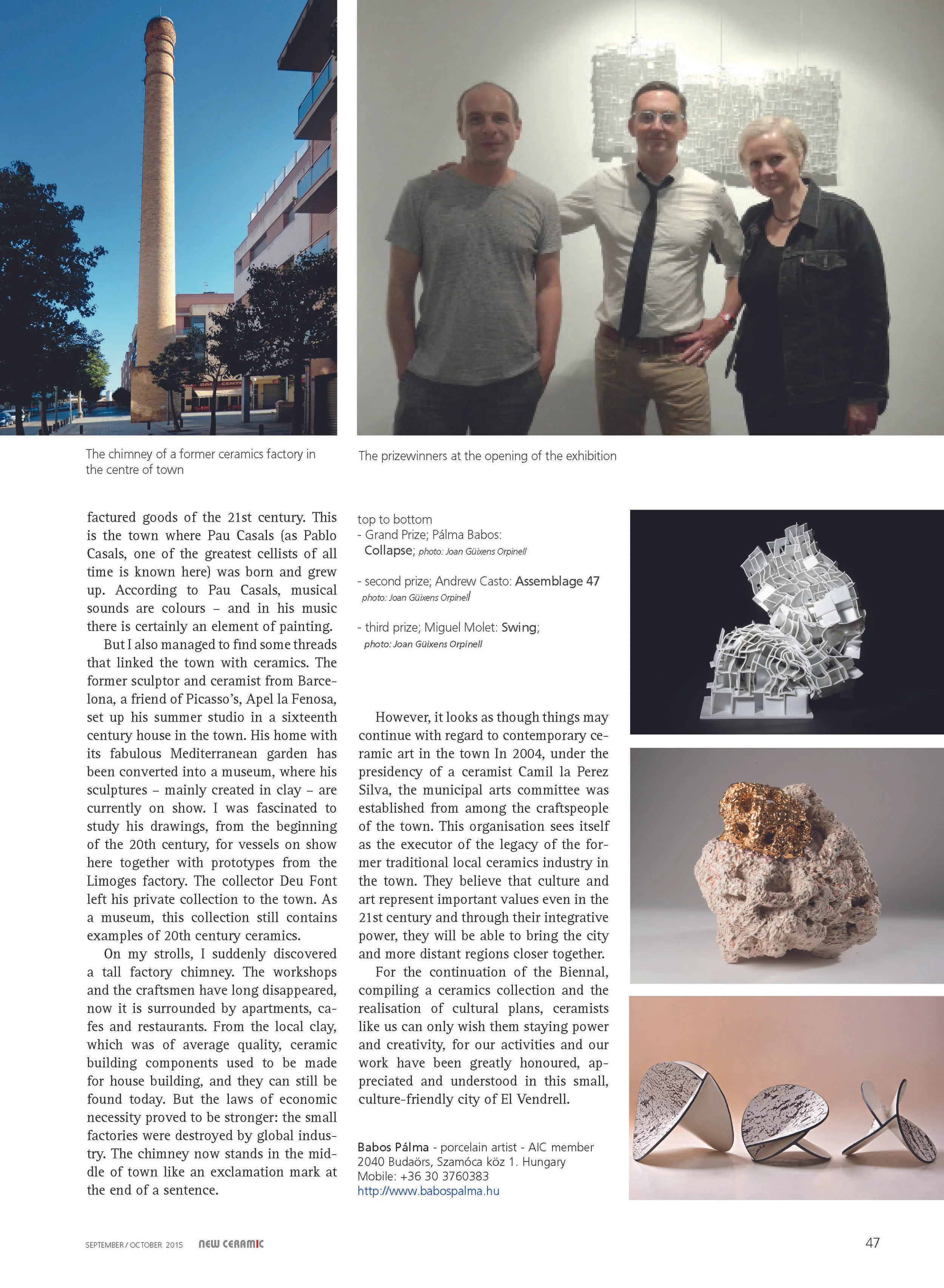 Ne w Ceramic , September/October 2015 issue. 