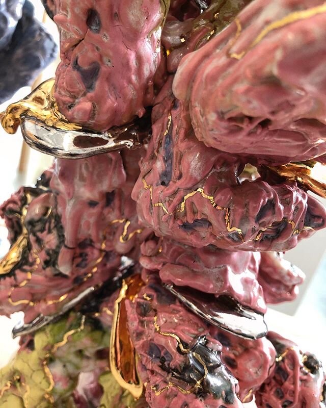 Very excited about this current batch of work for &ldquo;In Search of a Meaningful Mark&rdquo; at @mindysolomongallery, opening later this month. Lots of new surfaces and ideas happening. Here&rsquo;s to making art despite fears of pandemics!
&bull;
