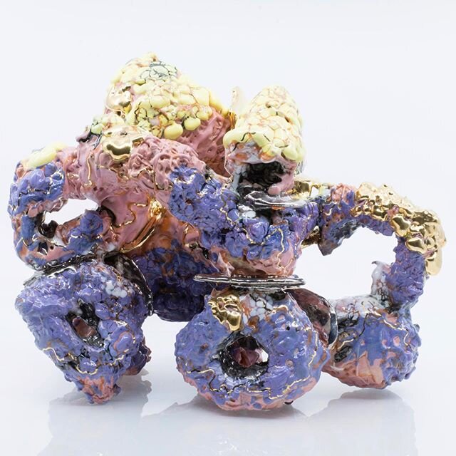 Assemblage 199: 10x6x9&rdquo;, Porcelain and 18k gold lusters, 2020. Part of &ldquo;In Pursuit of a Meaningful Mark&rdquo; at #mindysolomongallery in Miami, March 14-April 25, 2020.