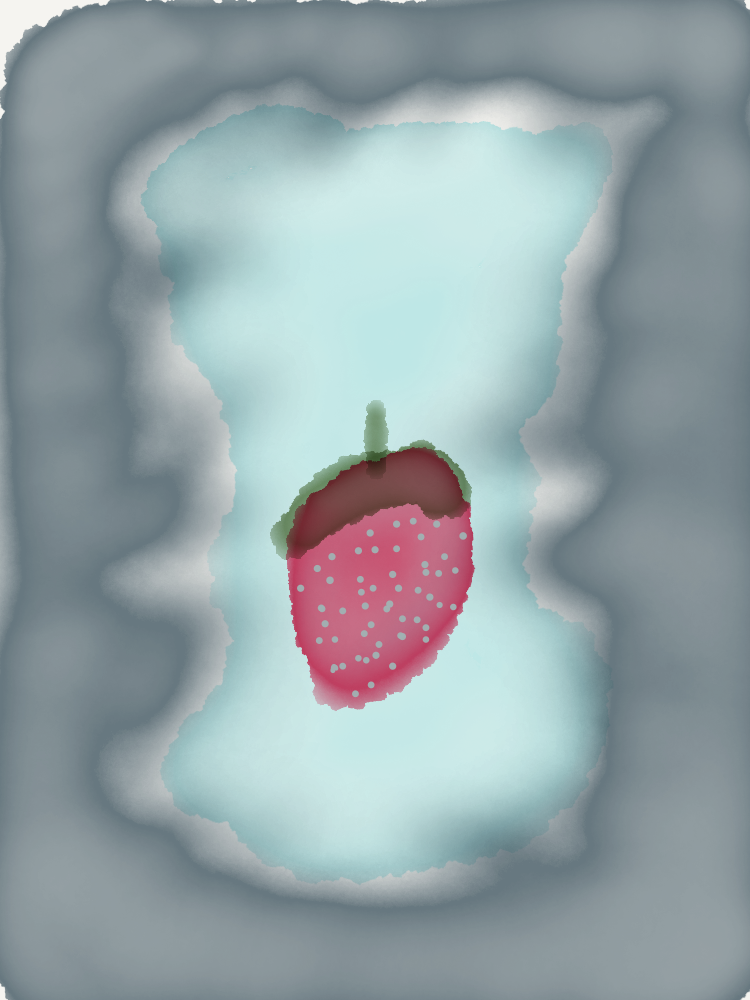 strawberry ghost // digital illustration