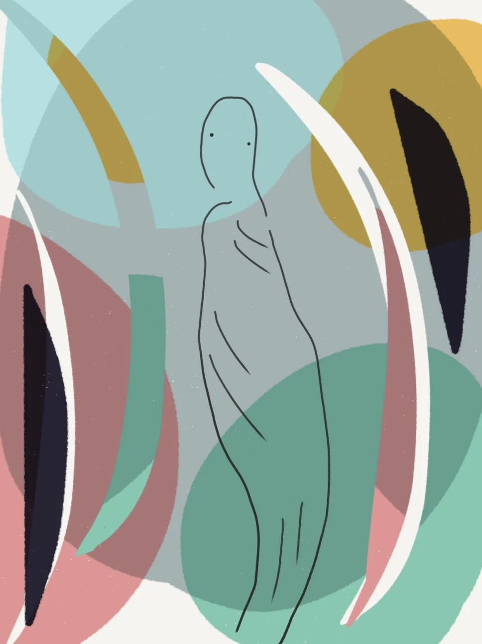swing low into the center, there's gravity in these halls // digital illustration