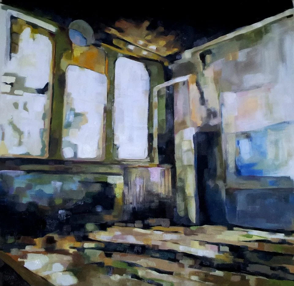 "Empty room with wooden floor" Oil on paper 30X30cm  2012