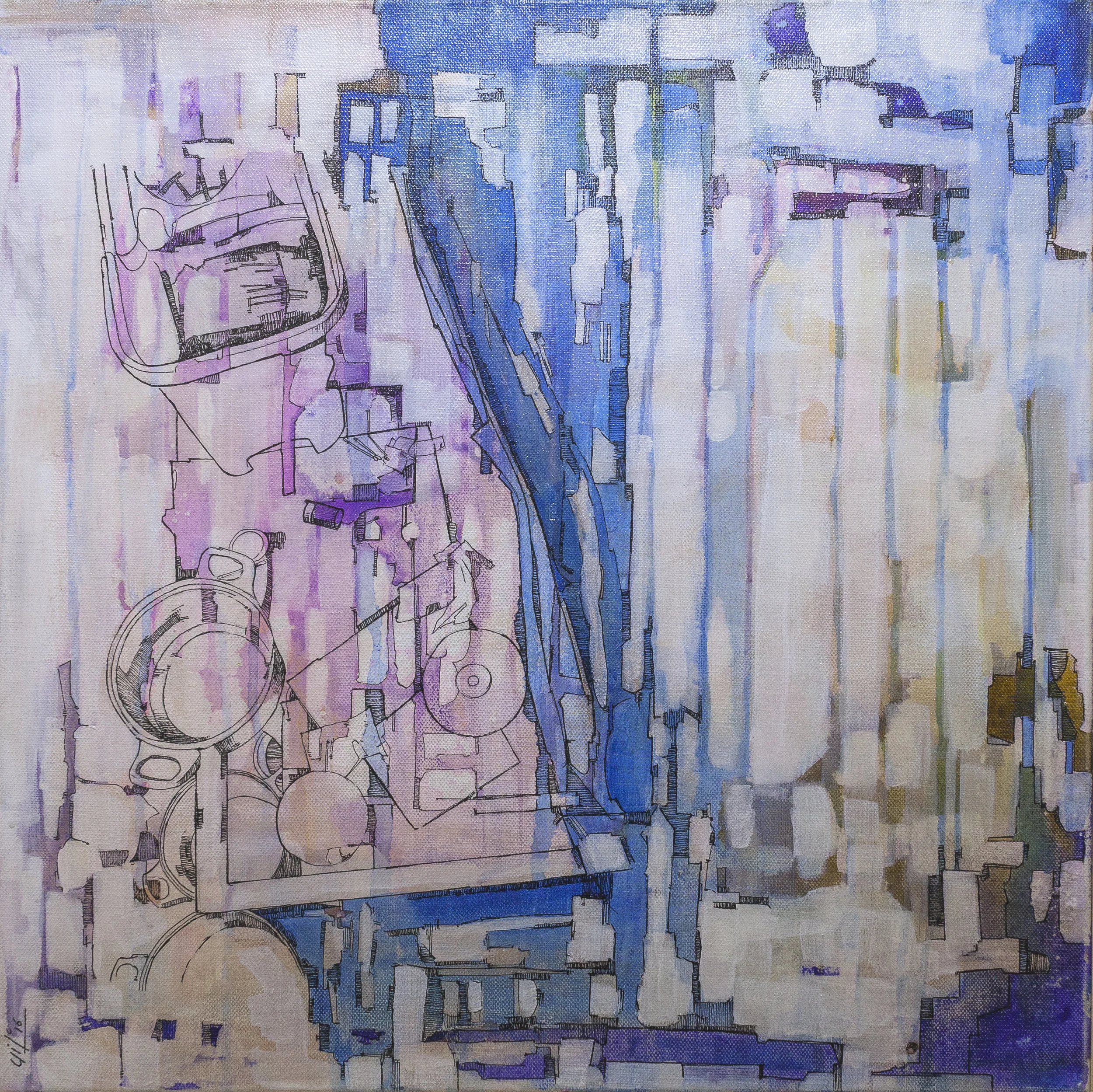 Waiting for rain (50X50cm) Acrylic and ink on canvas (2016)
