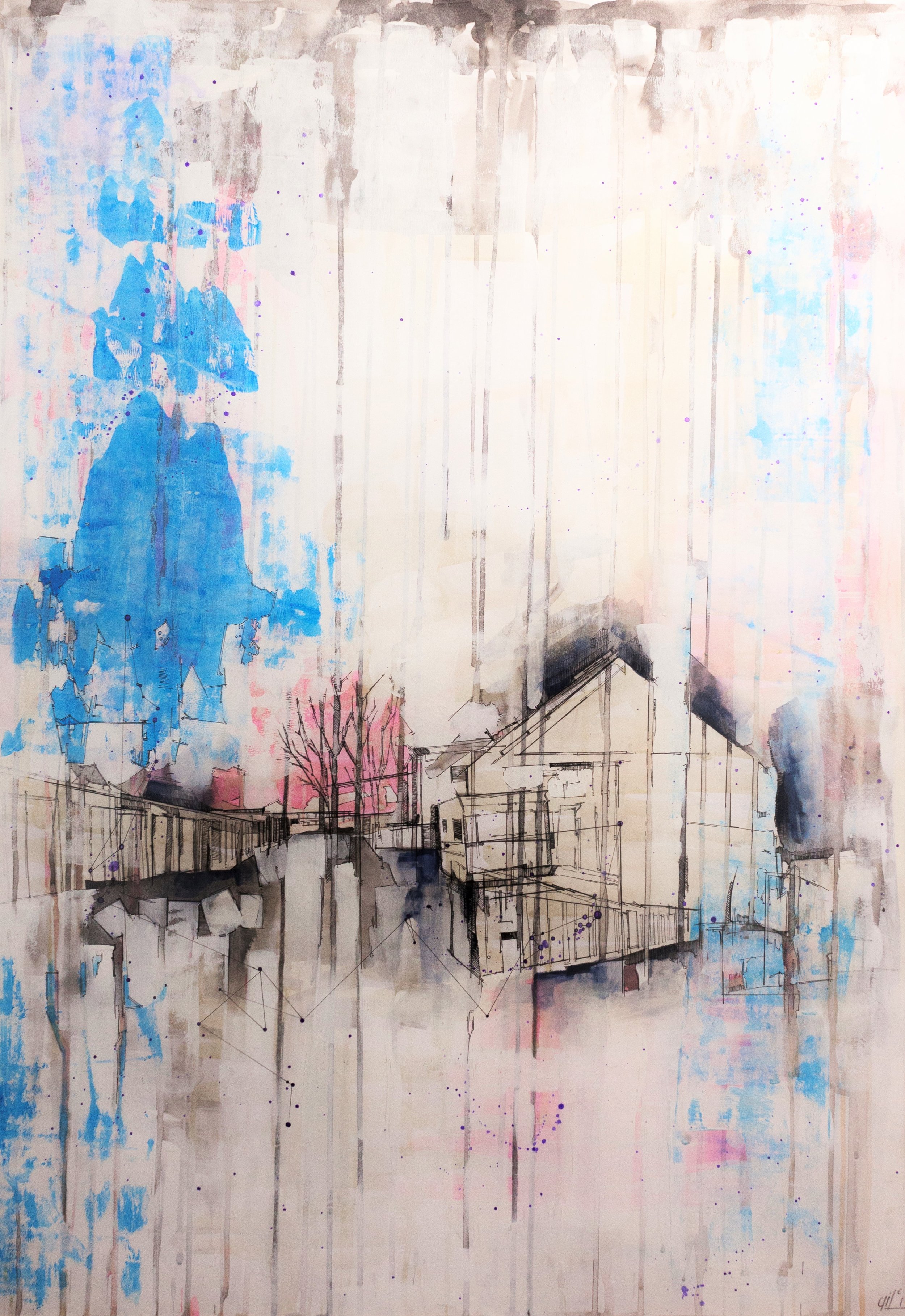 Another deadend I (70x90cm) Acrylic and ink on paper (2016)