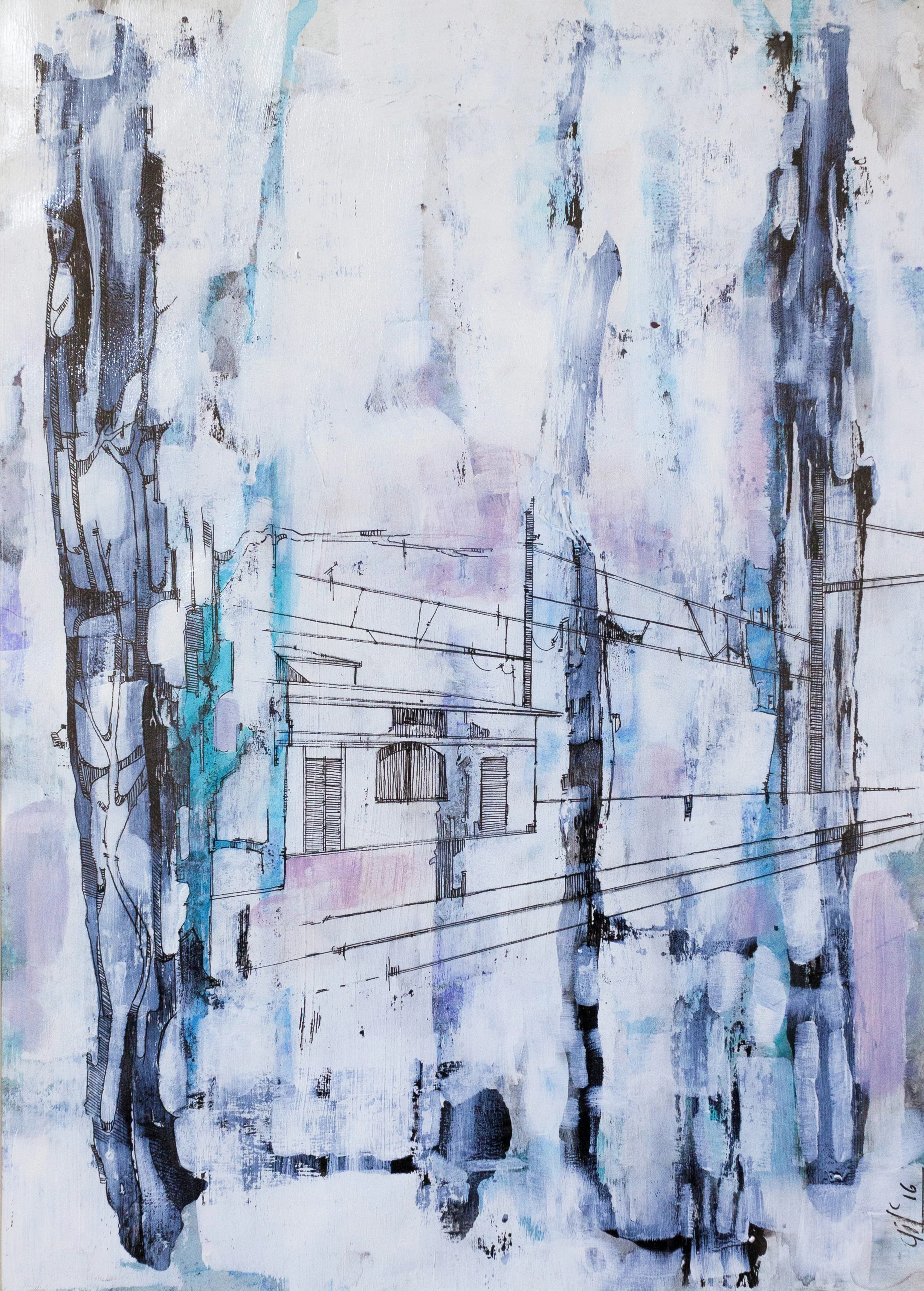 Not my stop II (34X25) Acrylic and ink on paper (2016)