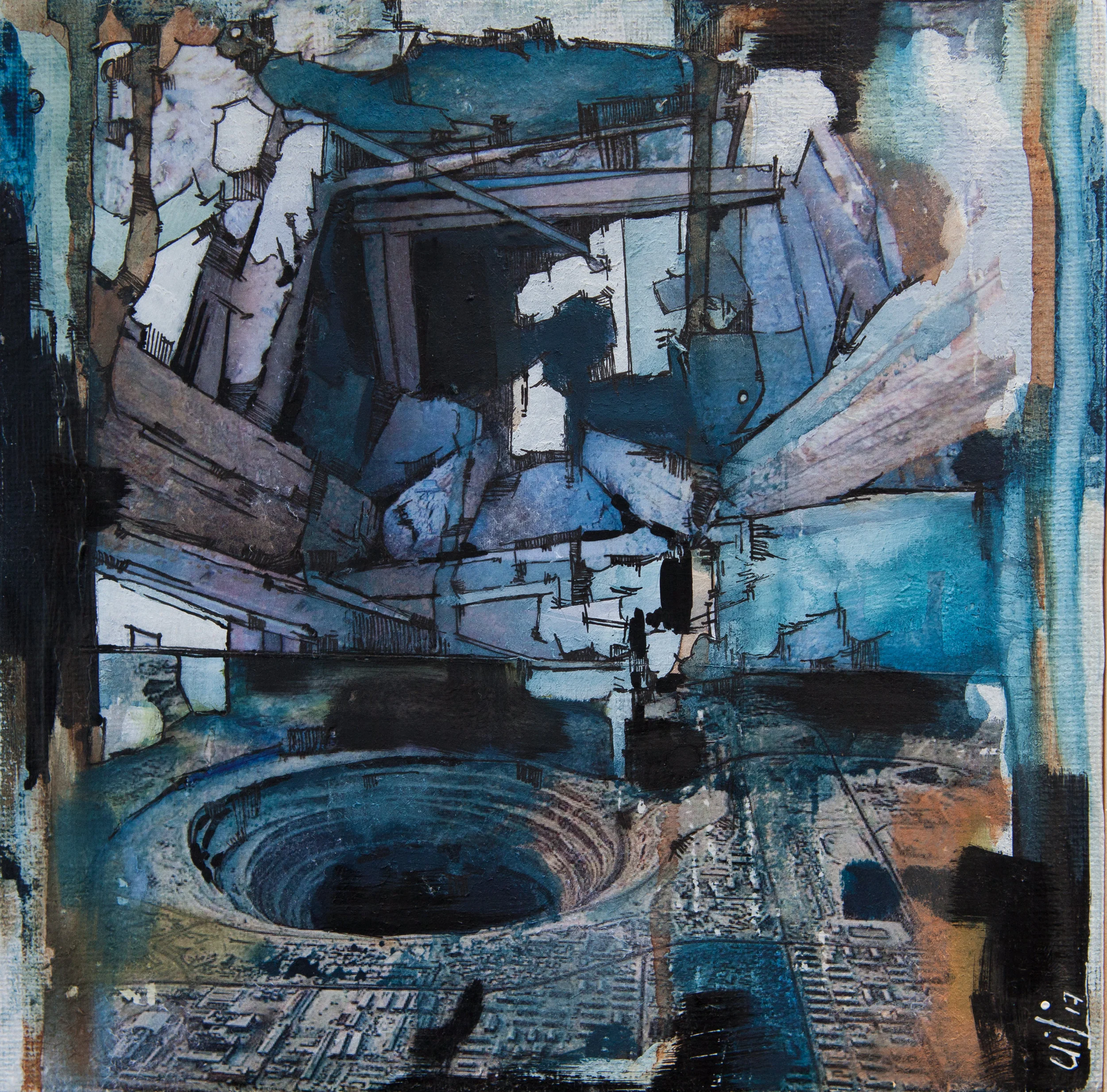   “Extractions II” 22x22cm Mixed media on Canvas (2017)  