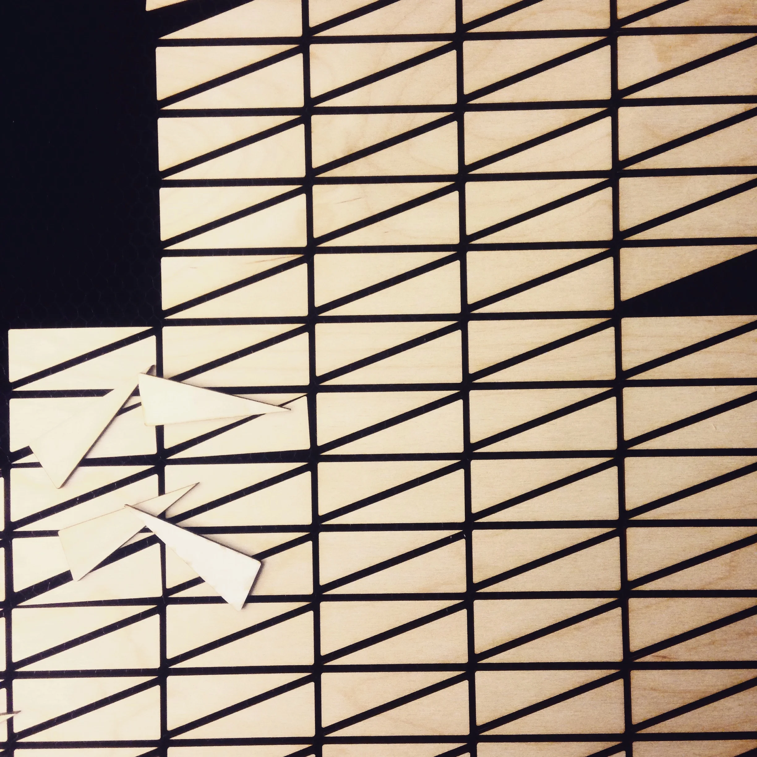  I laser cut 1,000 right triangles from birch plywood.&nbsp; 
