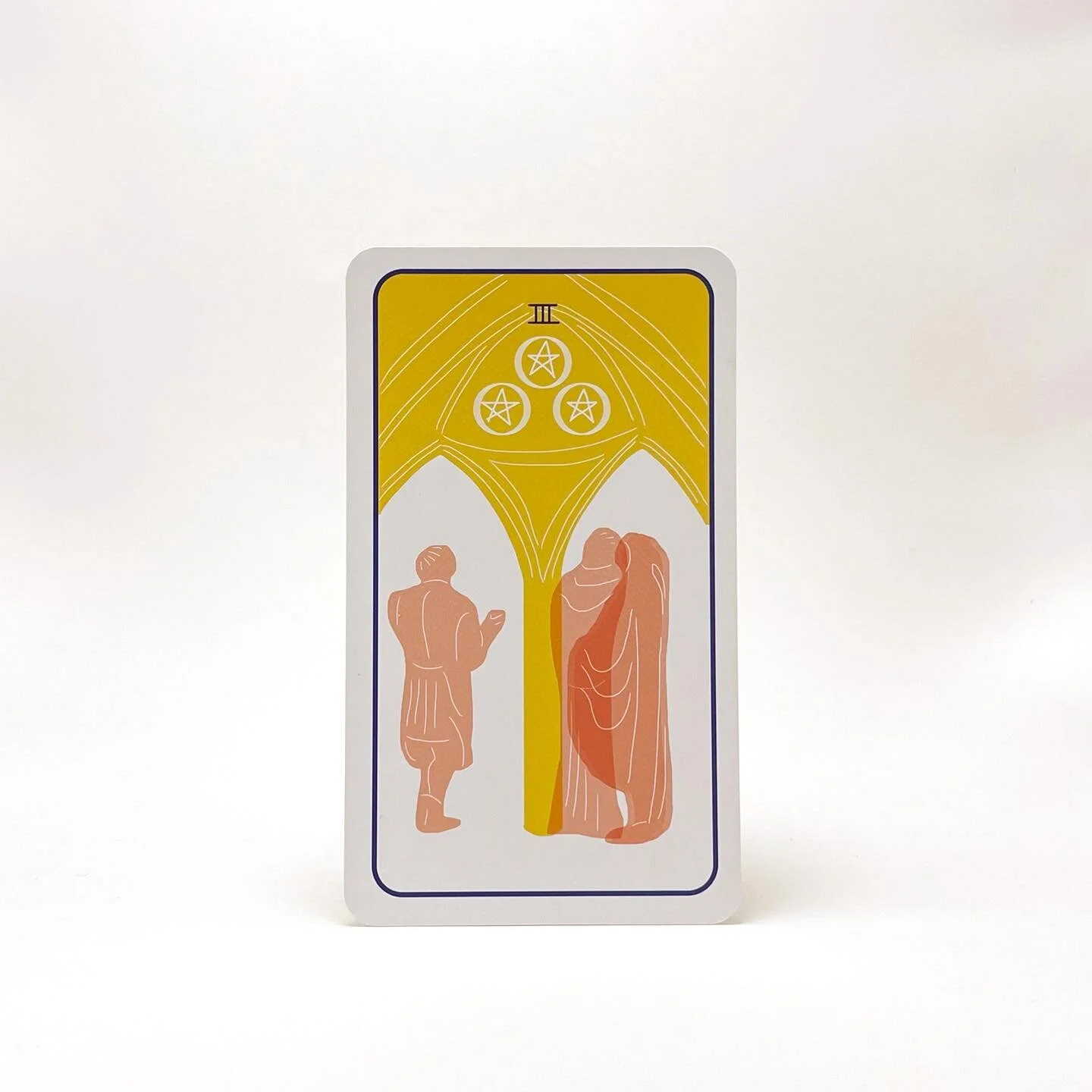 Our #CardOfTheDay: The Three of Pentacles are set in the wall of a cathedral. The architects and builders are below, collaborating and working as a team, finding meaning in this accomplishment.