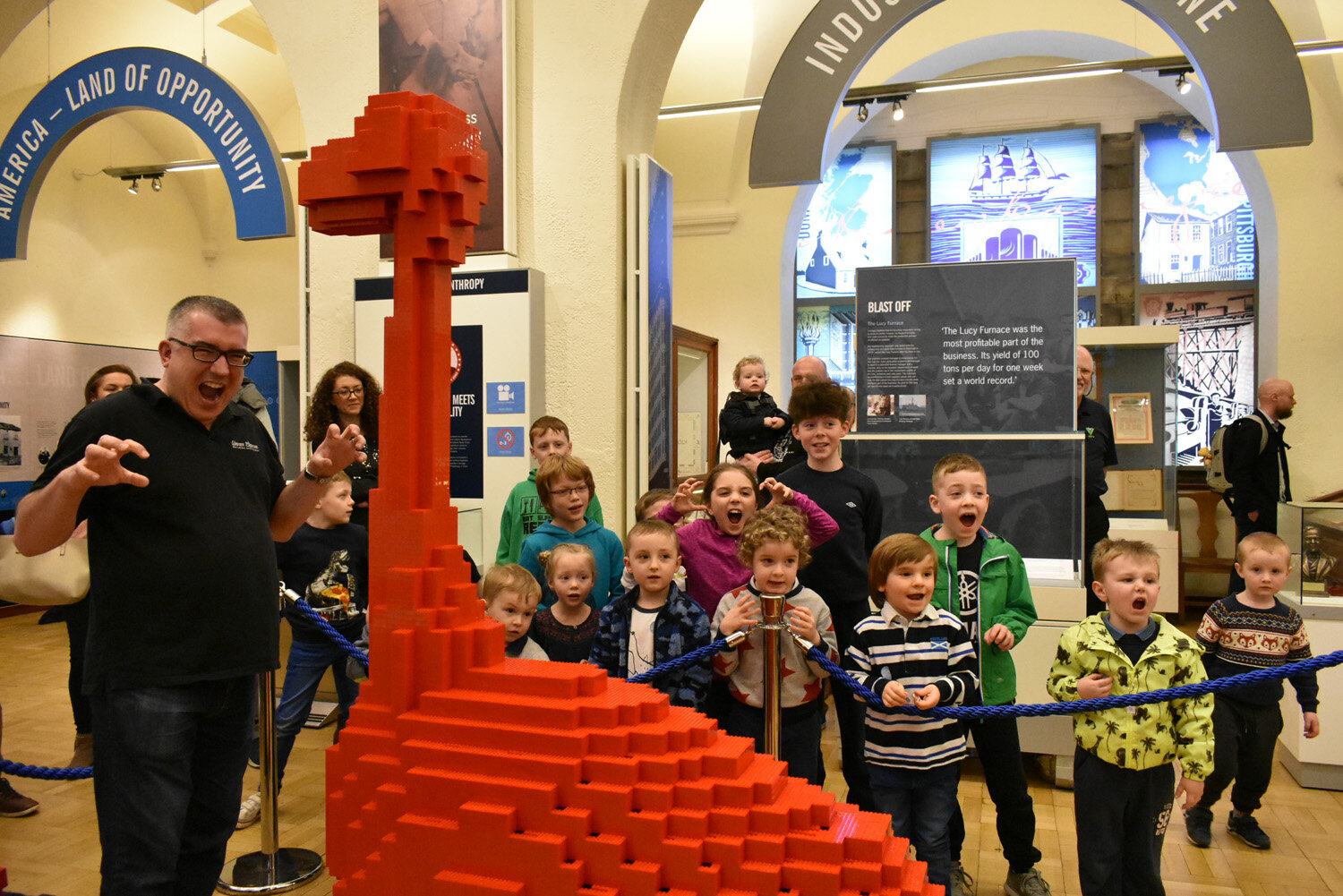  In February 2019, a LEGO dinosaur was built with help from our visitors here in Dunfermline. It was created out of 35,000 LEGO bricks! 