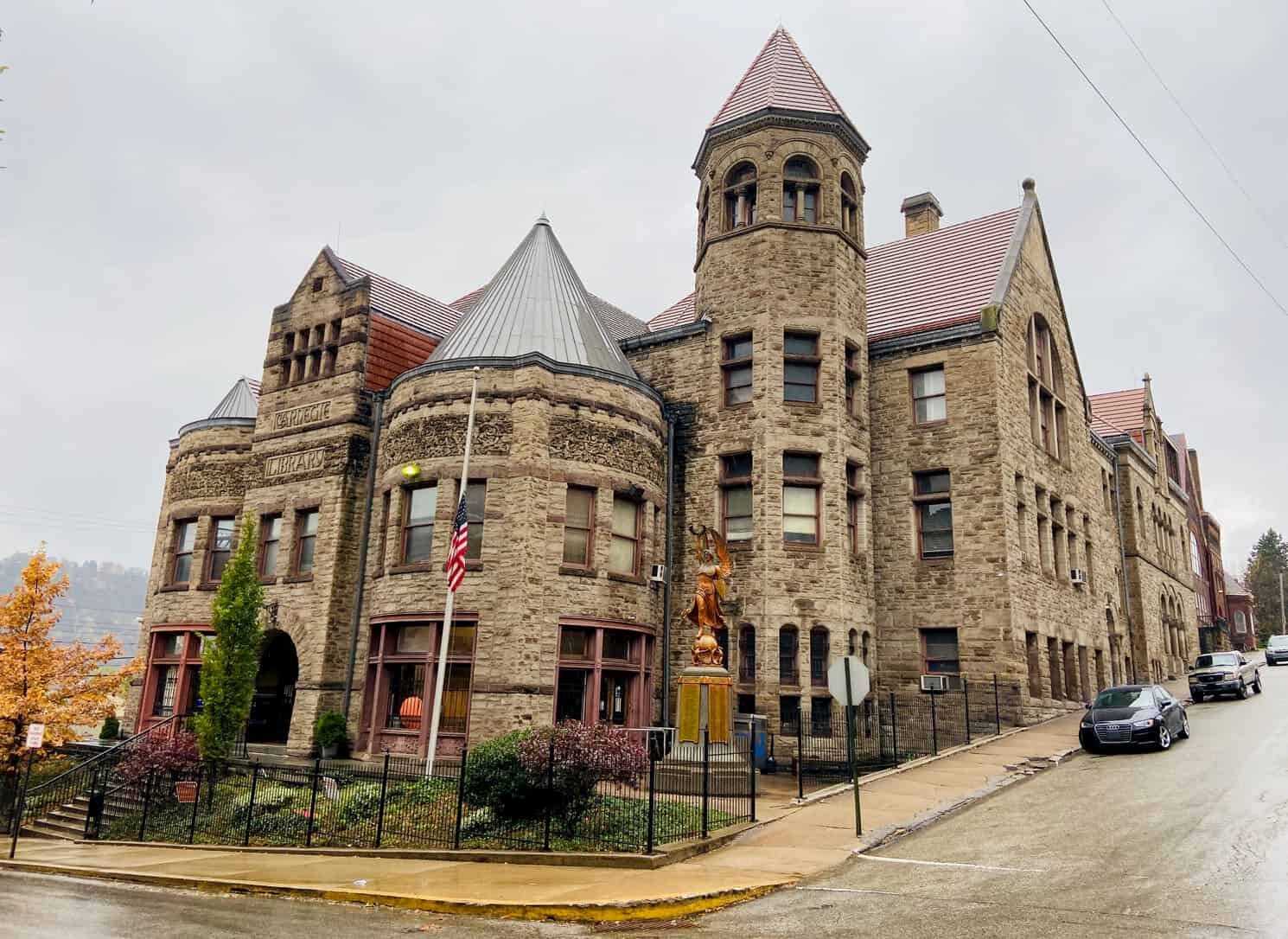  The Braddock library was built in 1889 in the town where the first steel mill set up by Carnegie still operates. 