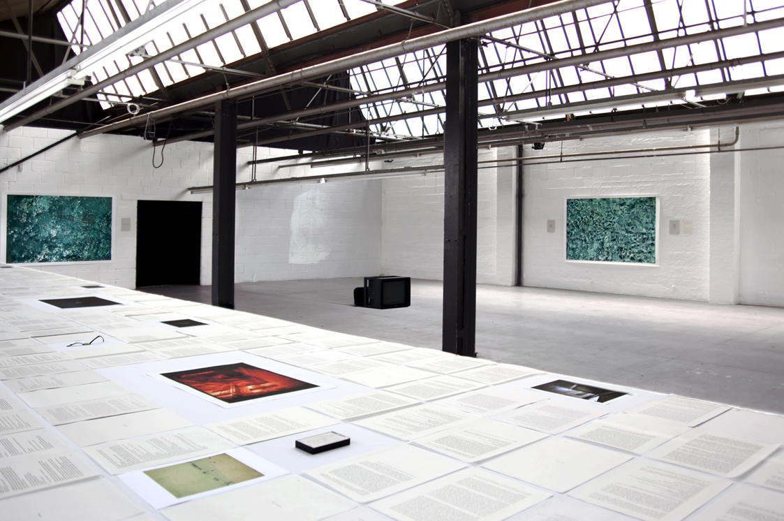 Holy Water, tableau, objects, text, photographs, audio/video piece + photographic projection