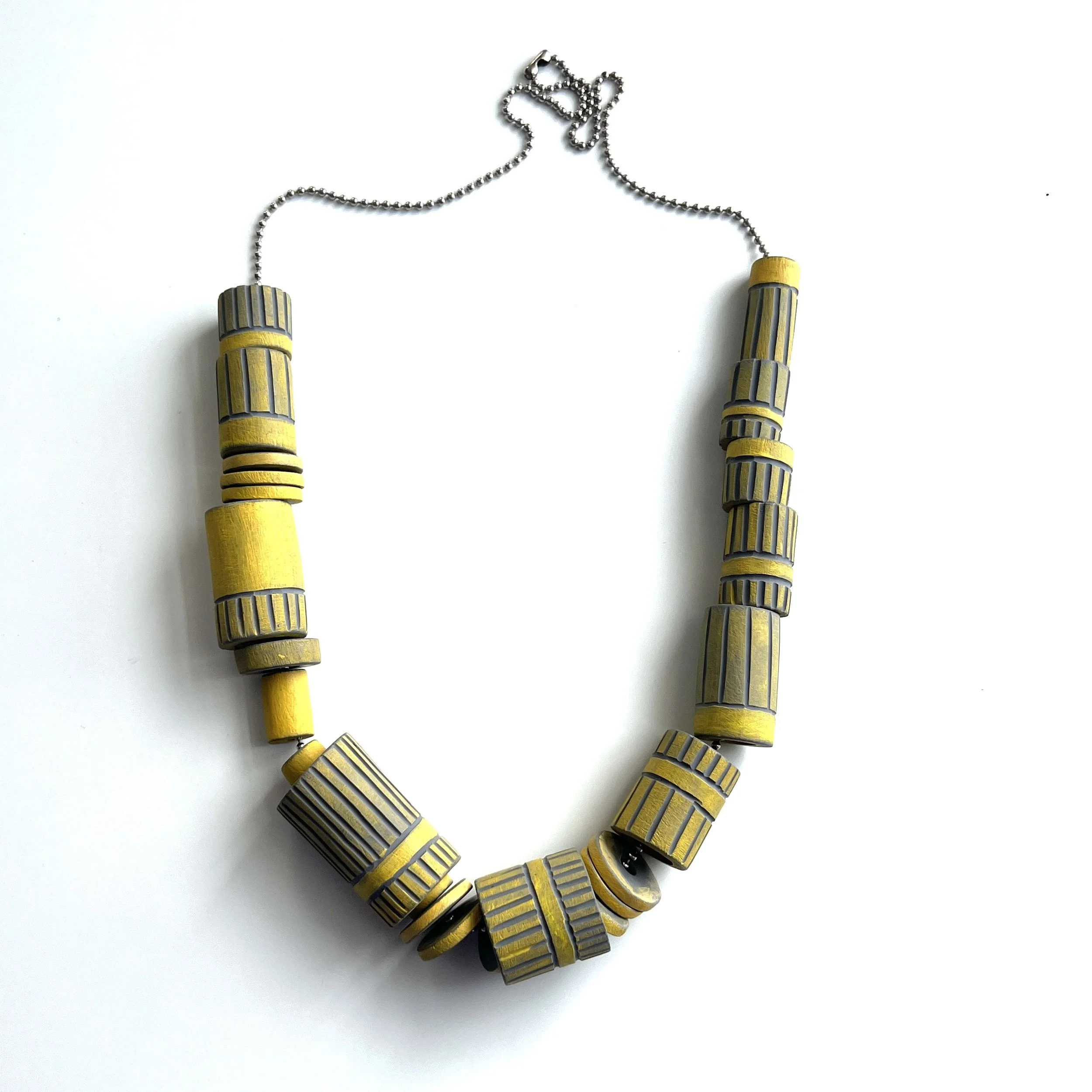 yellow-carved-polymer-clay-necklace.JPG