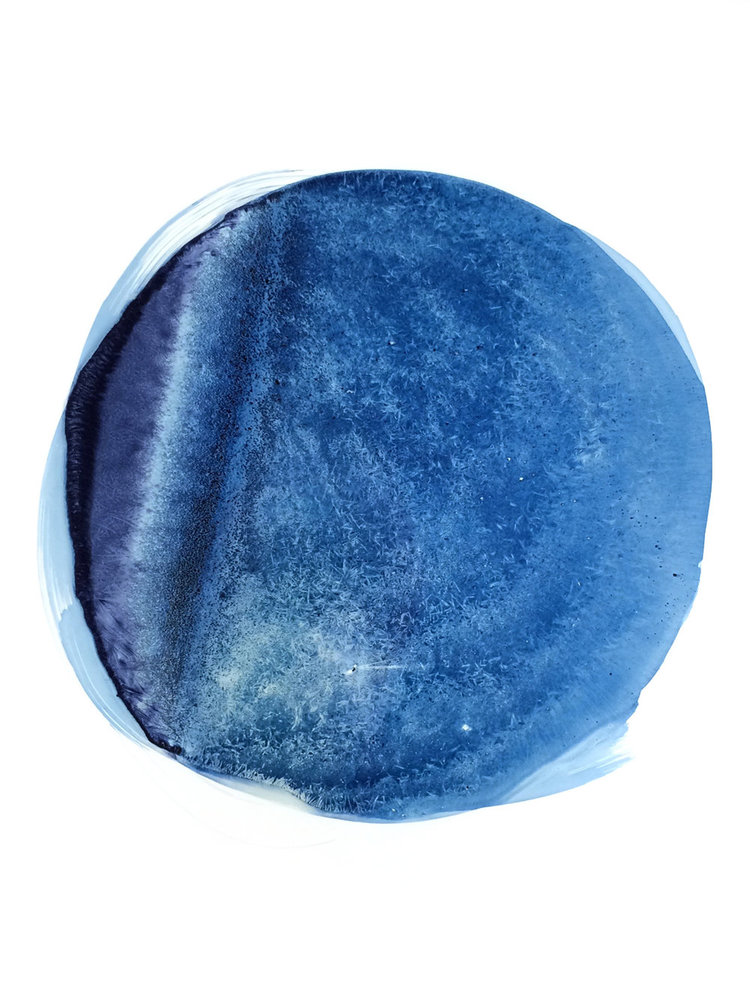 3 pieces from the Spheres series each 20x30" unique cyanotype on Yupo