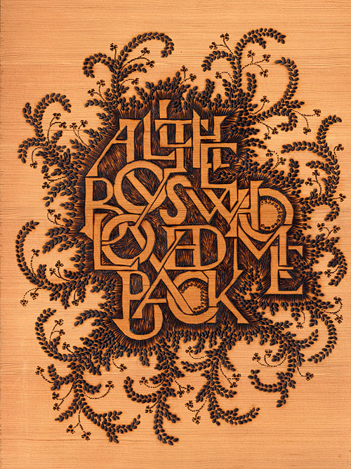 One of the pieces from “Love Stories” which was created for a Creative Review Monograph. Burned Wood!