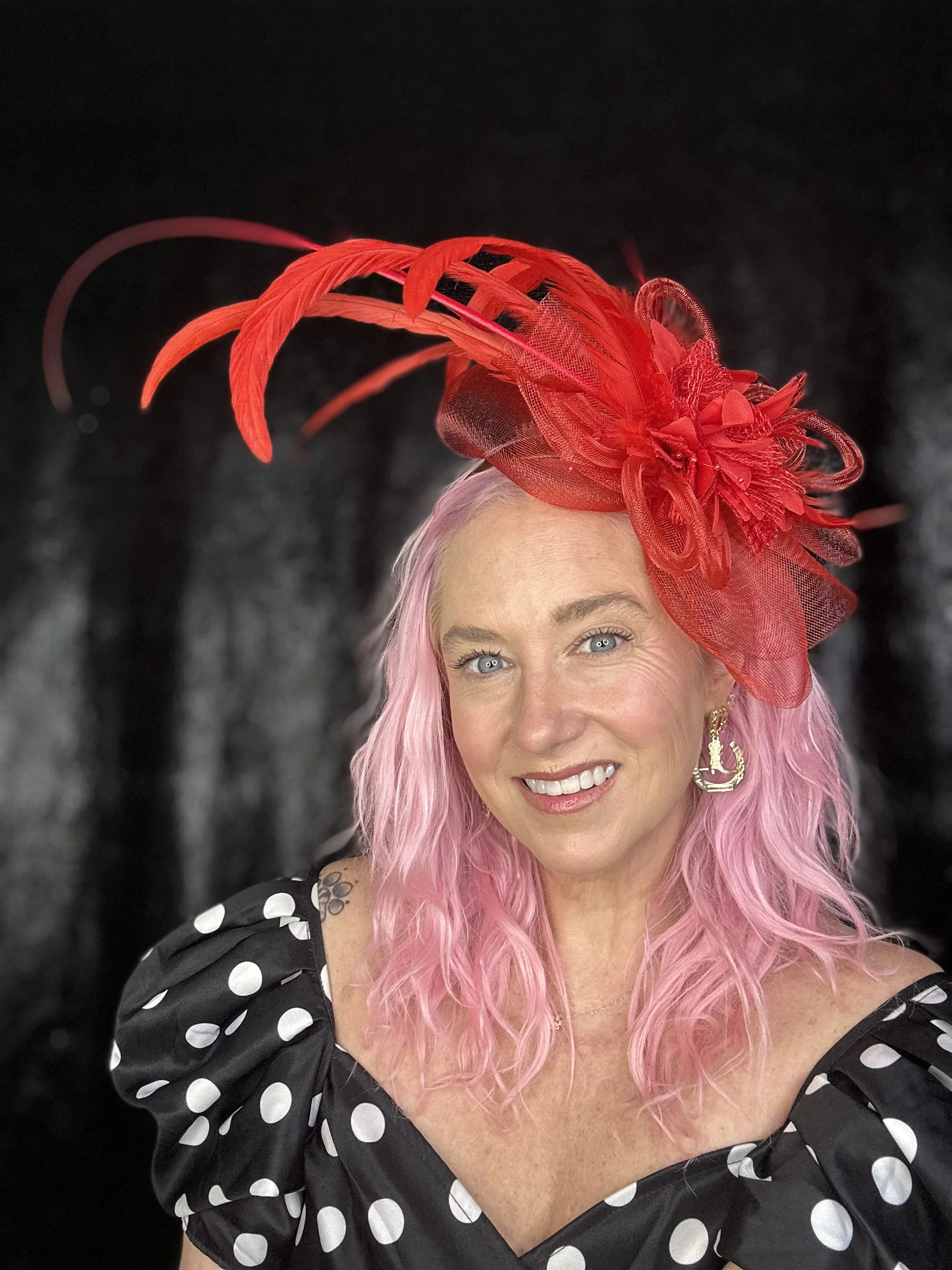 Radiant Elegance Red Fascinator