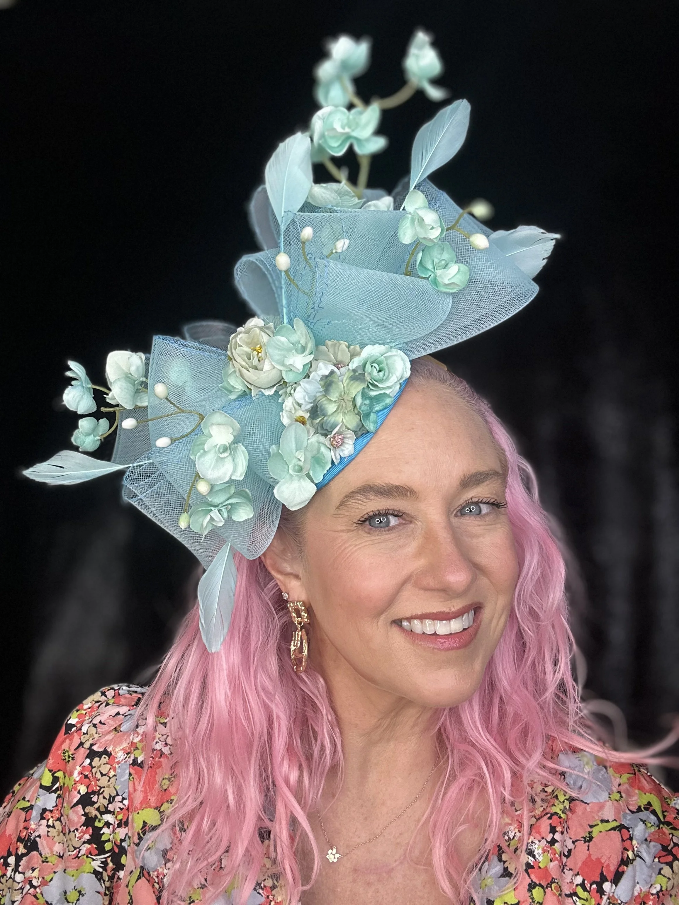 Aqua Flower Fascinator