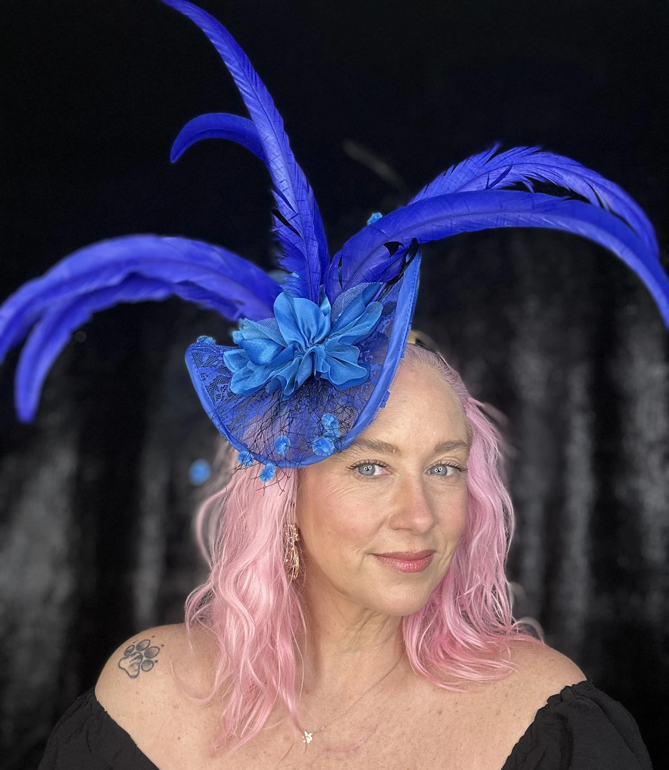 Exquisite Royal Blue Feather Fascinator