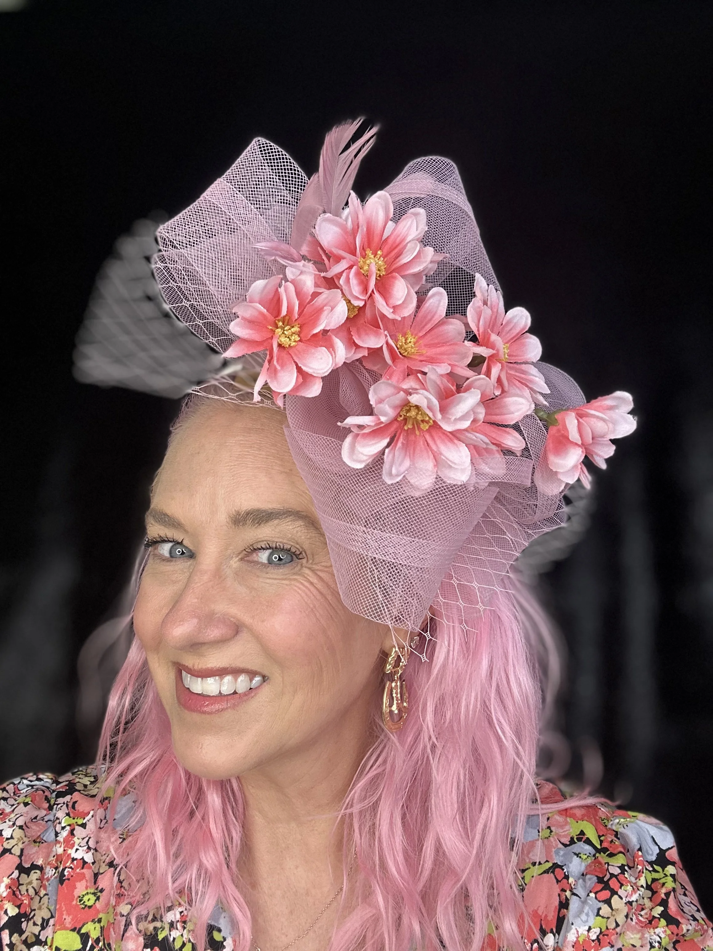 Elegant Pink Floral Fascinator