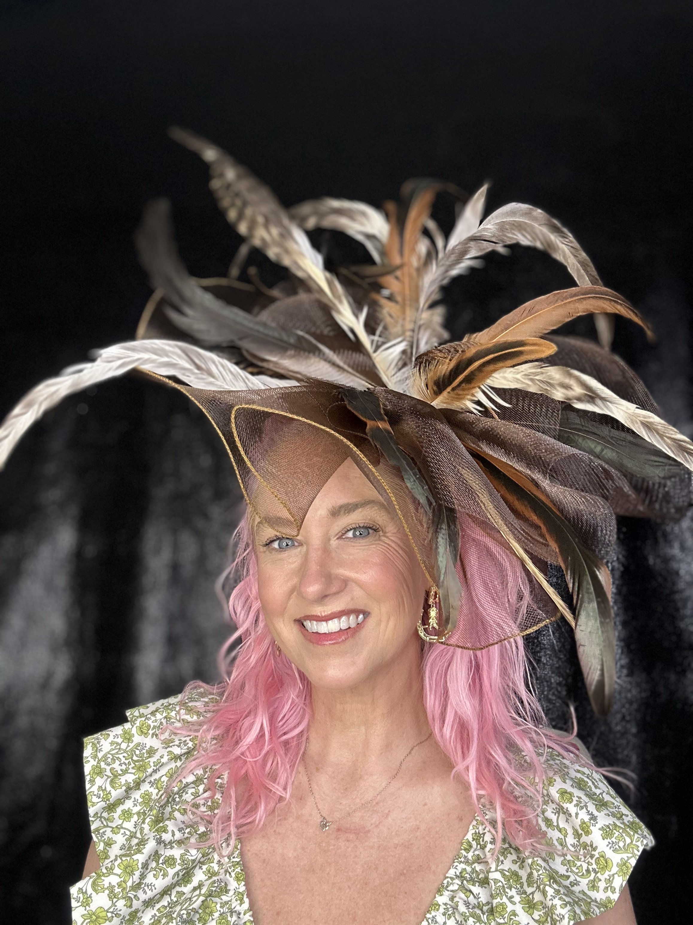 Brown Feather Explosion Fascinator