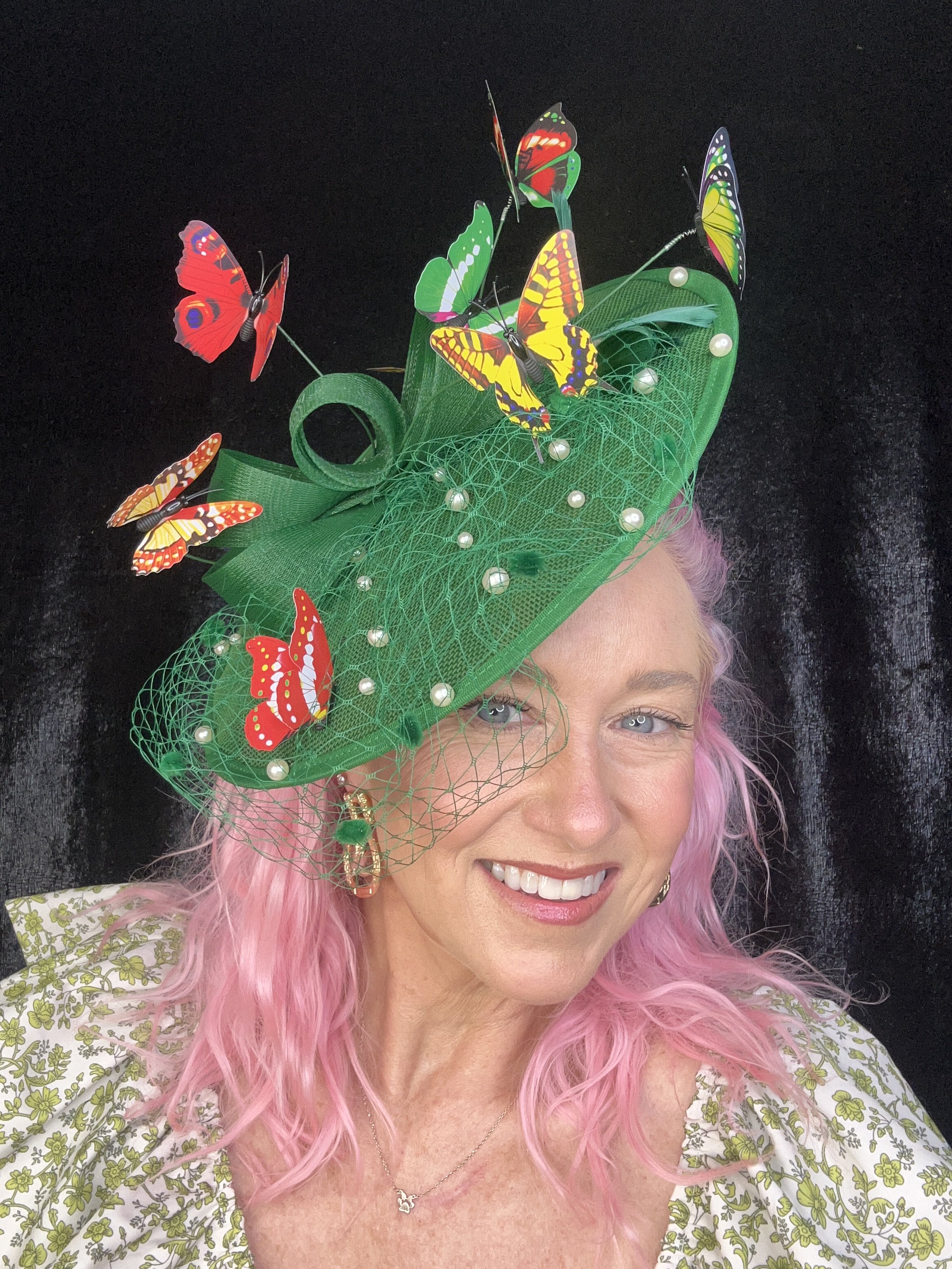 Green Butterfly Fascinator Hat