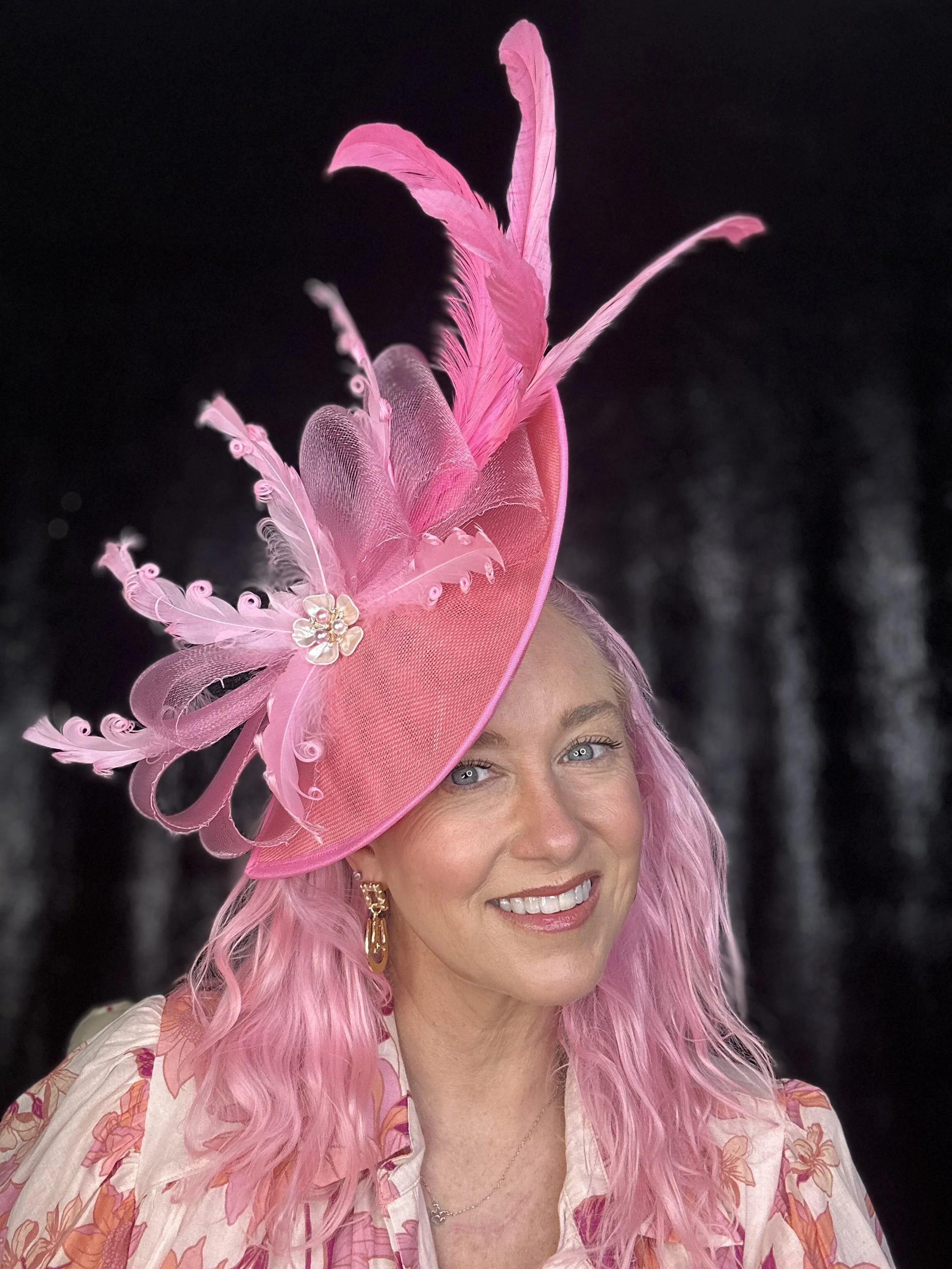 Radiant Pink Feather Fascinator