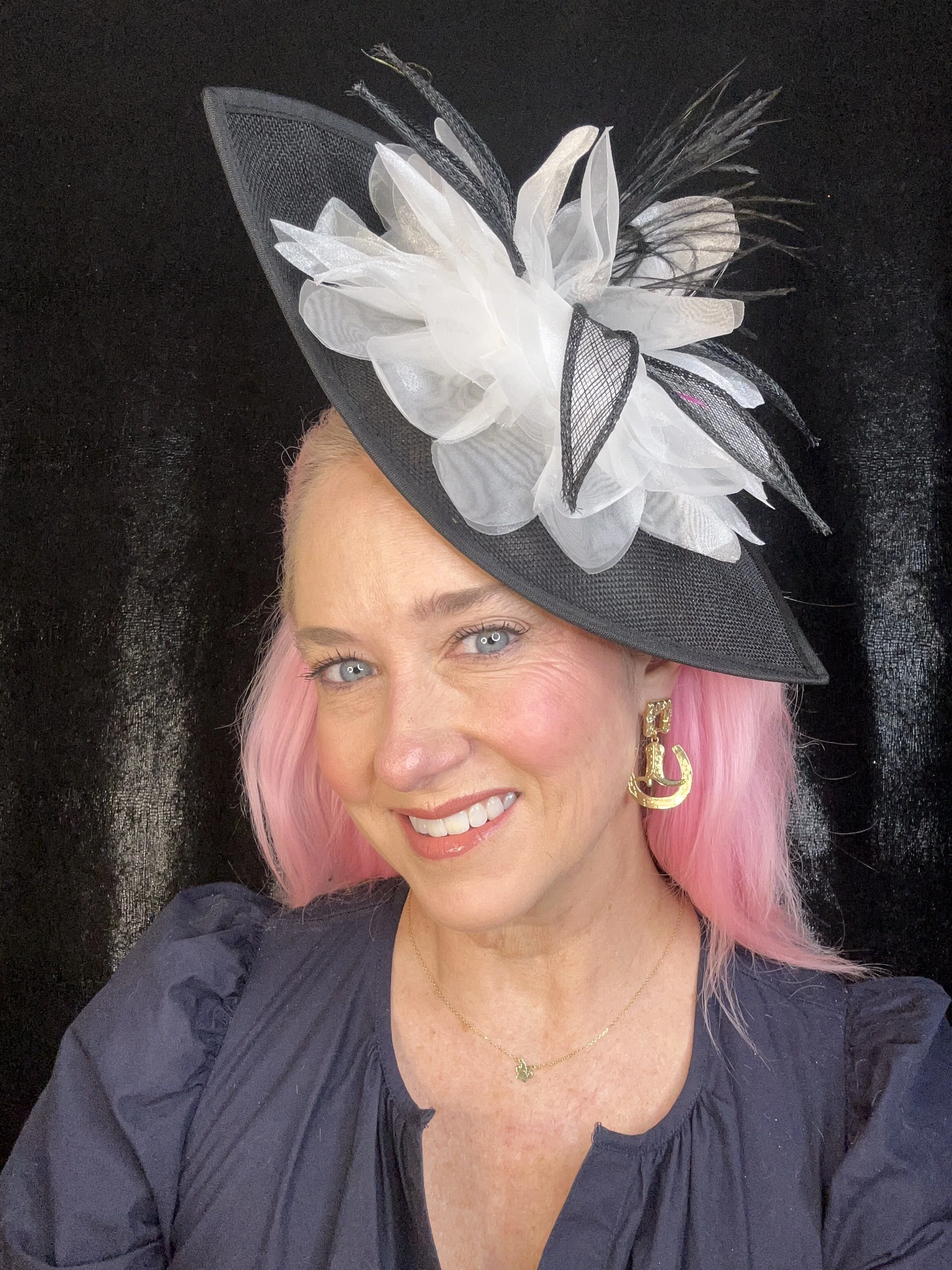 Black and White Fascinator