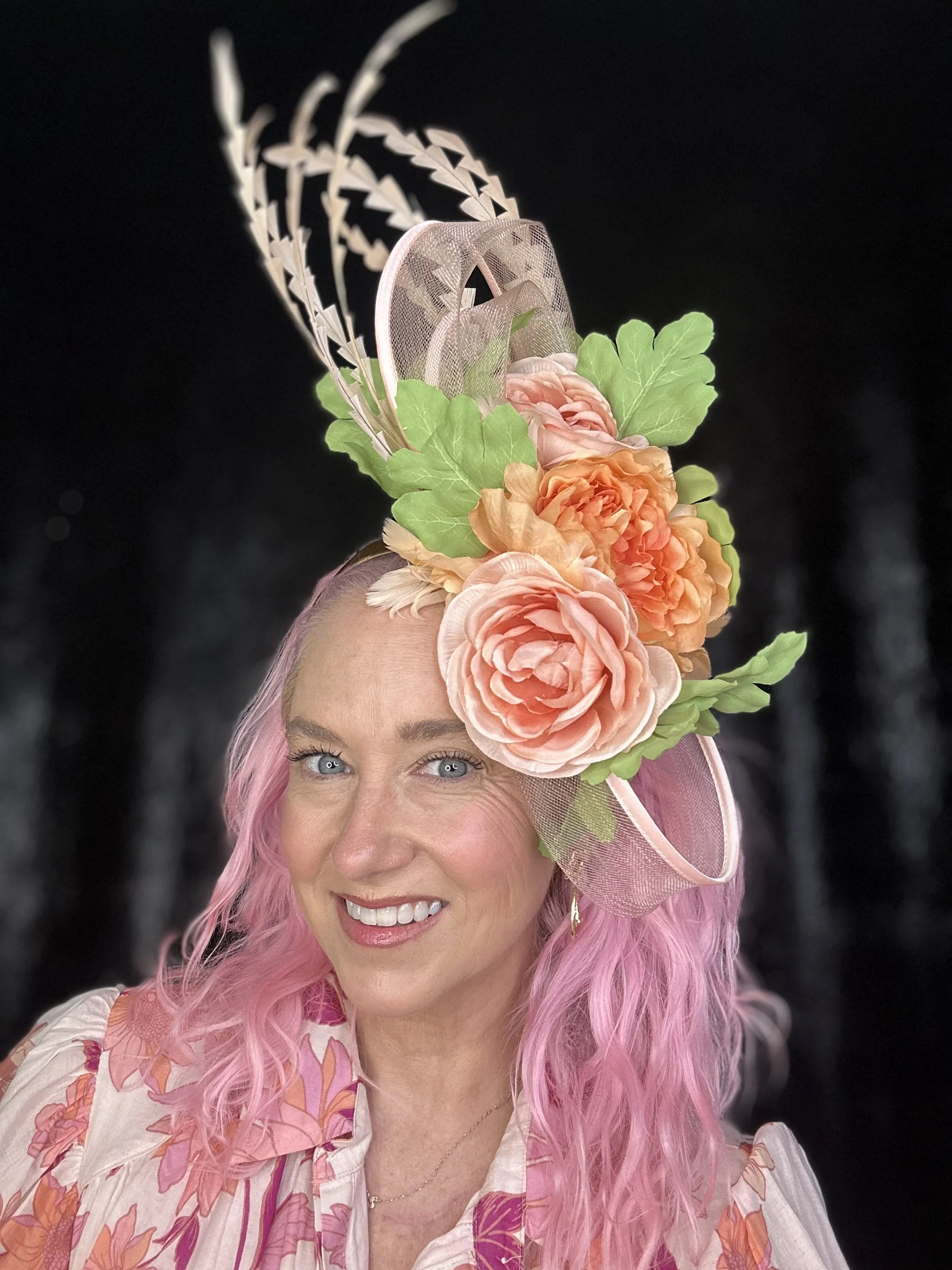 Princess Peachy Floral Fascinator